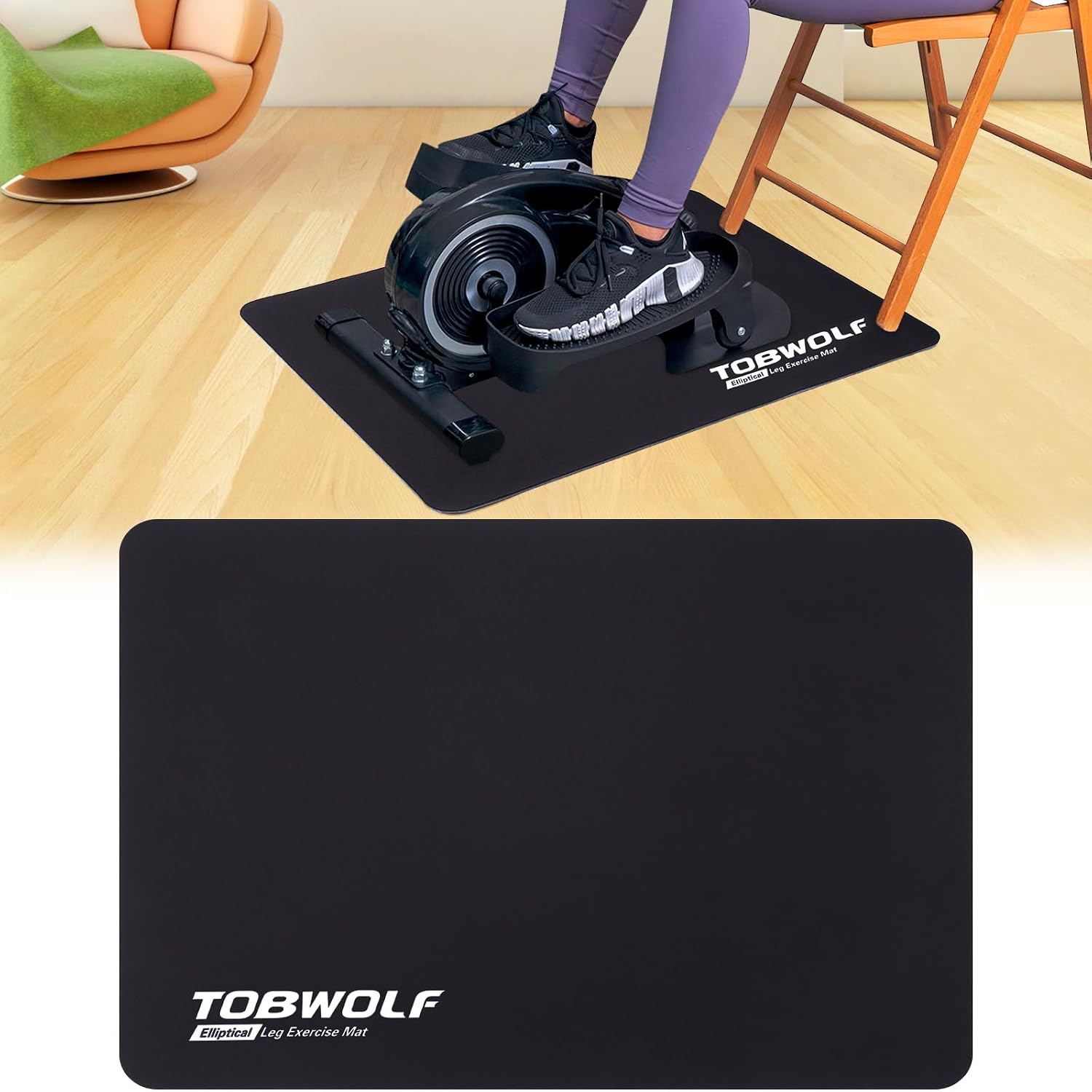 TOBWOLF Non-Slip Workout Mat for El...