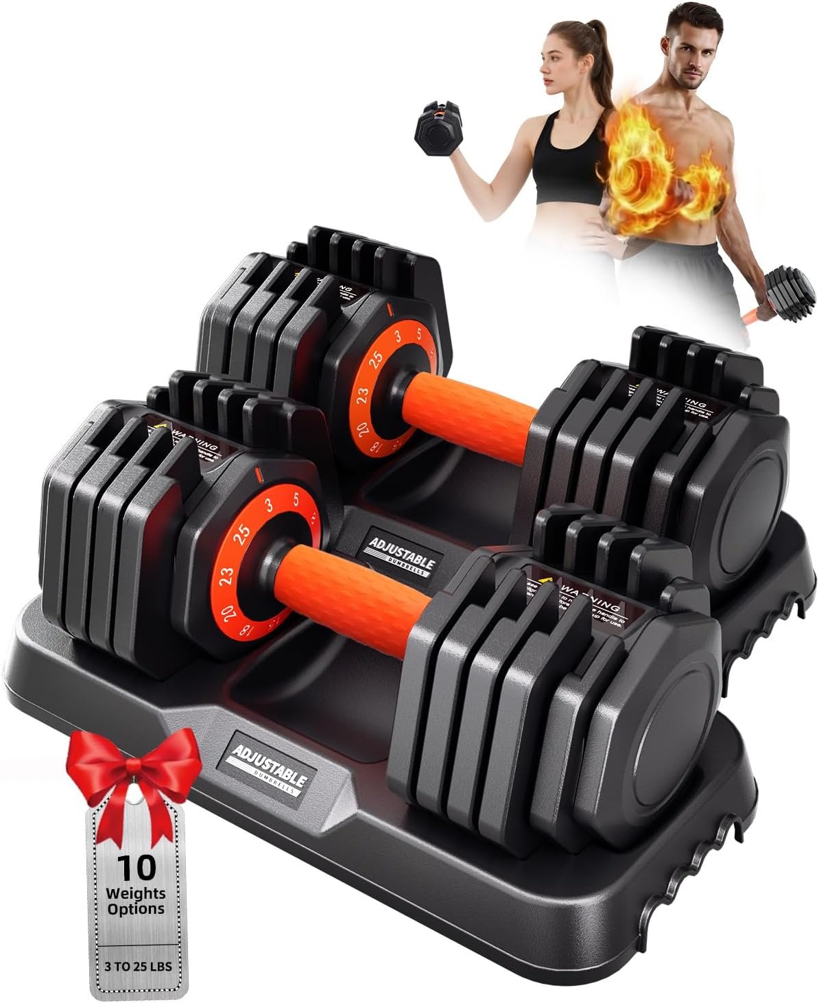 Adjustable Dumbbell Set 25lb/50lb, ...
