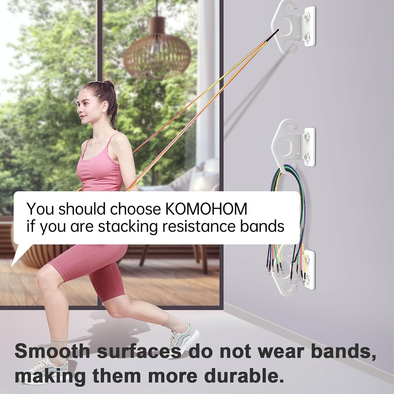 Resistance Band Wall Anchor Set,No Weld Wall Mount for Exercise Bands & Suspension Straps Resistance Band Wall Mount System Compact Strength Training Kit for Home Gym Workouts & Physical Therapy - Image 7