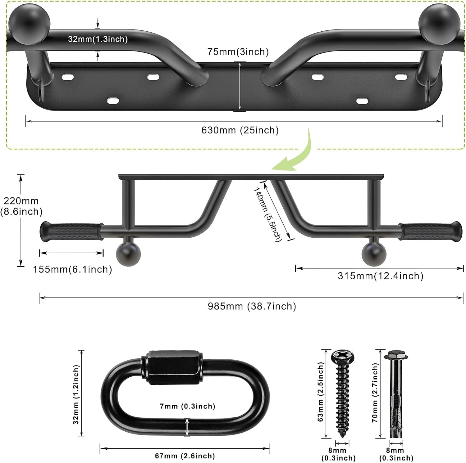 SELEWARE Heavy Duty Welded Pull Up Bar Wall/Joist/Ceiling Mount Chin Up Bar - Image 6