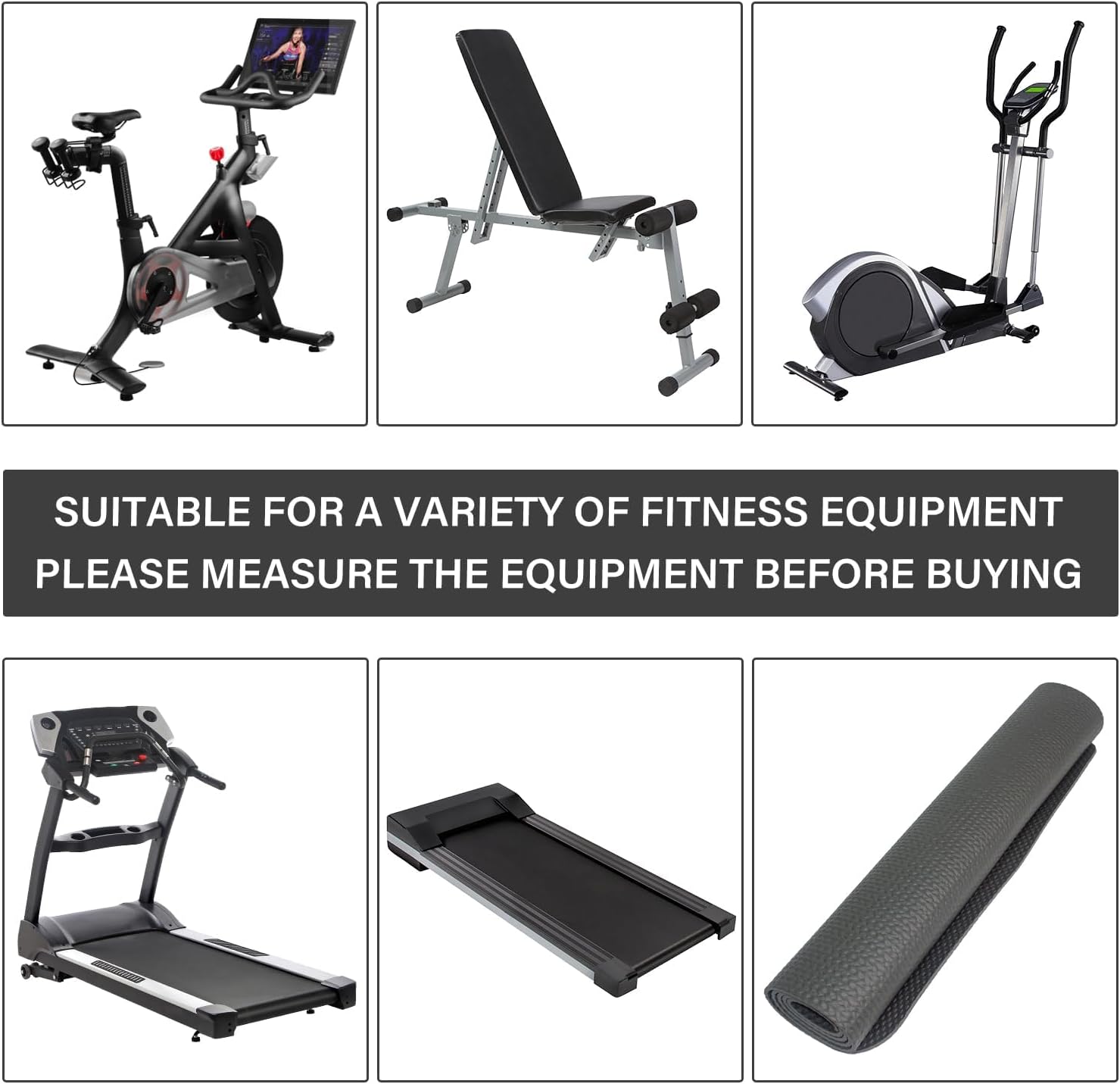 Bike Mat,Treadmill Mat,Compatible for Elliptical,Exercise Bikes, Stationary Cycles,Spin Bike,Under Exercise Bike Trainer Pad for Indoor Stationary Gym Fitness Equipment Hardwood Floor Protector - Image 3