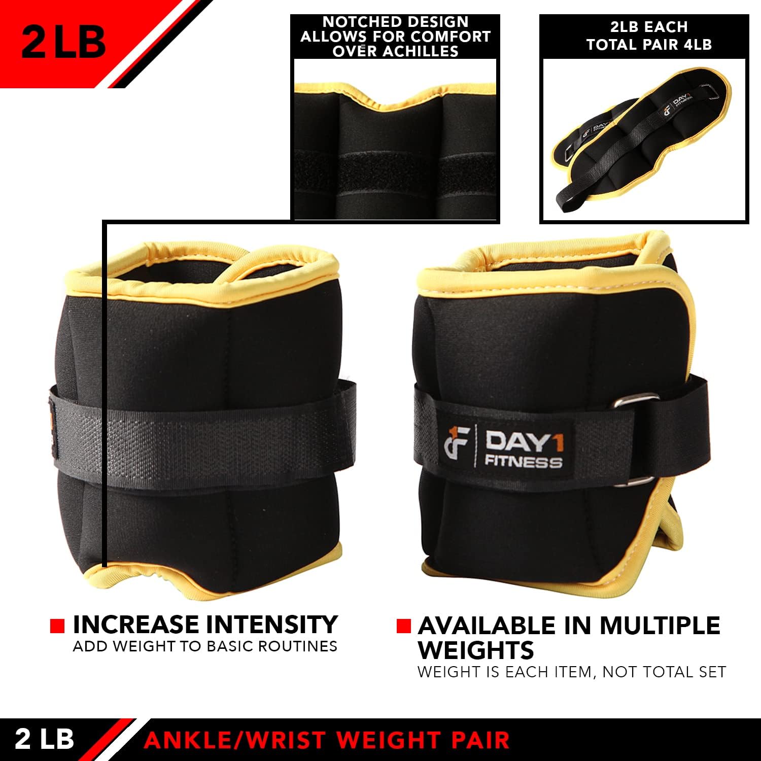 JFIT Ankle Weights - Ankle Weight Pair 10 Weight and Bundle Options - 0.5 to 8 lbs. Each (Set of 2) Adjustable Straps – Comfortable, Breathable, Moisture Absorbent Weight Straps for Men and Women - Image 4