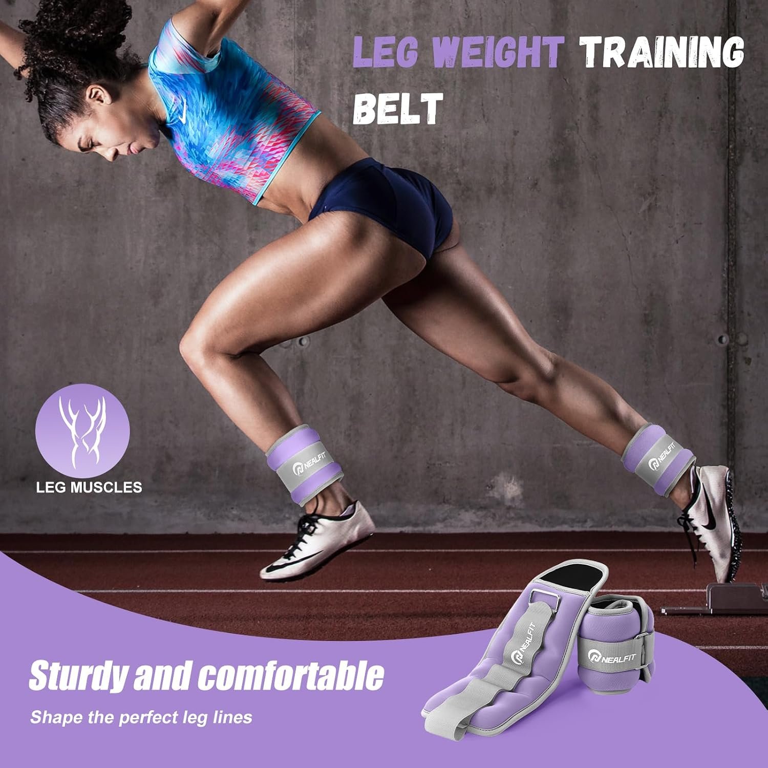 NEALFIT Ankle Weights 1/2/3/4/6/10 LBS for Men Women Kids, Leg Arm Wrist Weights with Adjustable Strap for Running, Aerobics, Strength Training, Physical Therapy, Fitness - Image 6