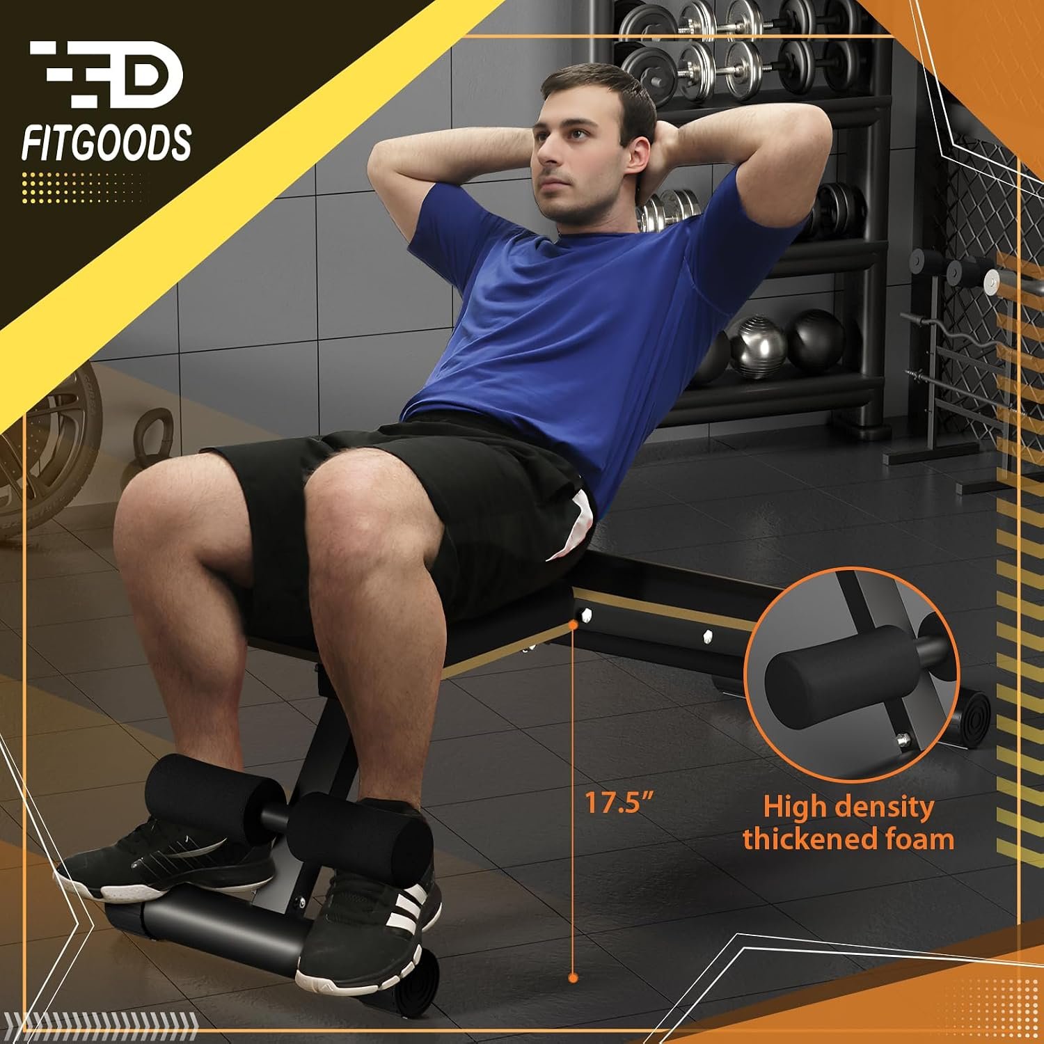 FitGoods Adjustable Weight Bench - Heavy-Duty Foldable Workout Bench for Home Gym, 660 LBS Capacity, Incline & Decline, Multi-Position Strength Training Bench, Compact Storage - Image 7