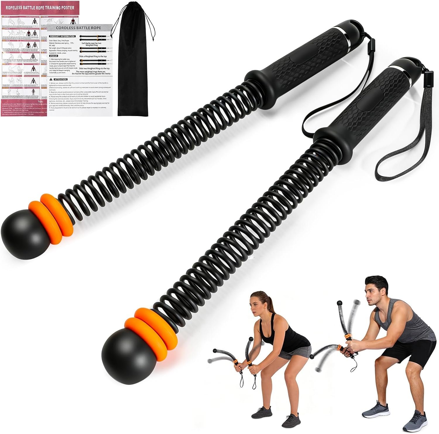Weighted Ropeless Battle Ropes, Rop...