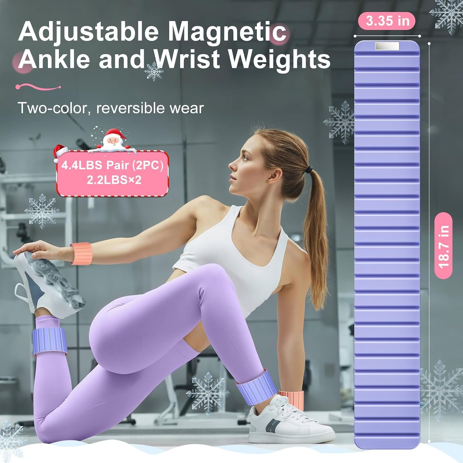 Wrist Weights, Ankle Weights for Women, 2 Pack (1.1LB Each)–Stackable Magnetic, Silicone (Waterproof), Non-Slip, Easy Wear, Adjustable (Men & Women), Ideal for Jogging/Yoga & More, Great Gift - Image 4