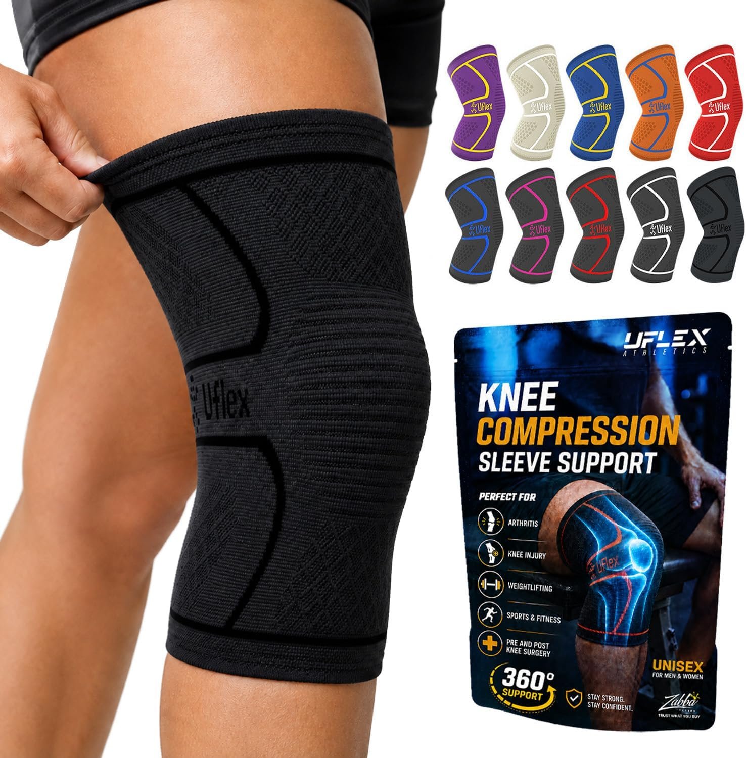 UFlex Athletics Knee Brace Sleeve M...