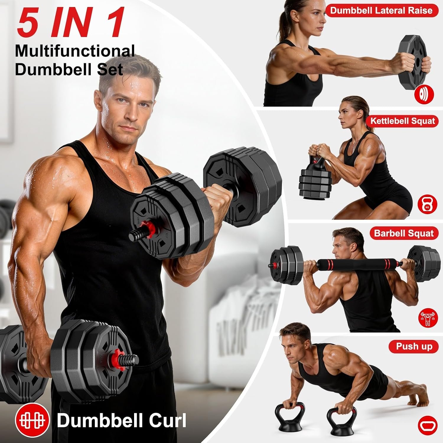 Adjustable dumbbell set,20/30/45/70...