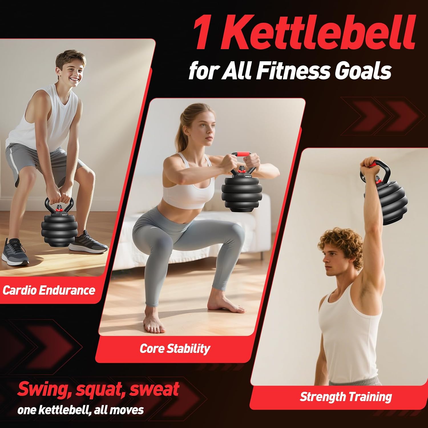 Adjustable dumbbell set,20/35/45/55/70/90lbs Free Weights set with upgraded nut, 5 in 1 Weight Set Used as Kettlebells, Barbell, Push up Stand, Fitness Exercise for Home Gym Suitable Men/Women - Image 5