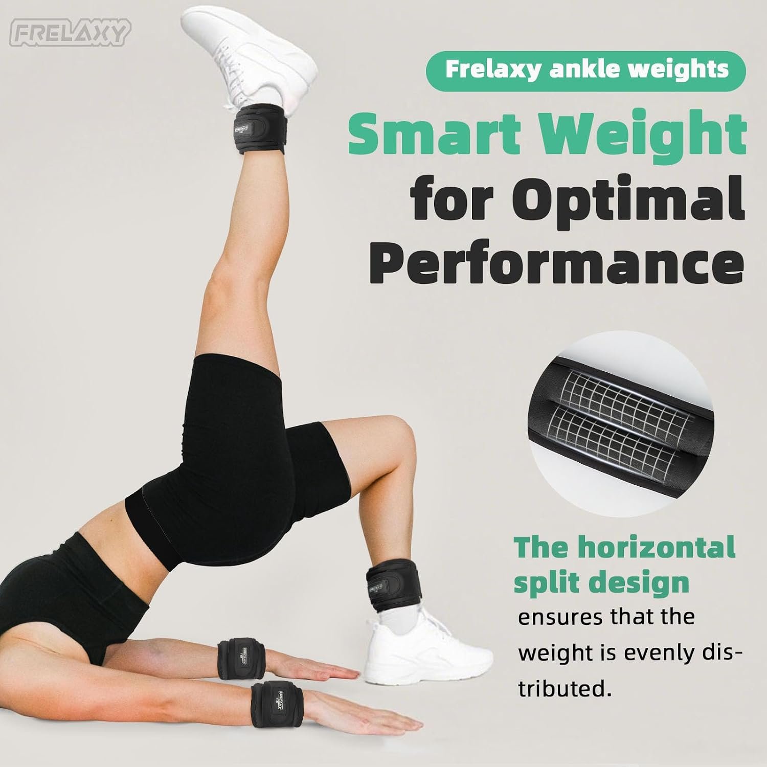 Frelaxy Ankle Wrist Weights for Women Men Kids, Comfy& Adjustable Leg Arm Weights Set for Walking, Gym, Yoga, Pilates, Dance, Cardio & Strength Training 1lb 2lbs 3lbs 1 Pair - Image 3