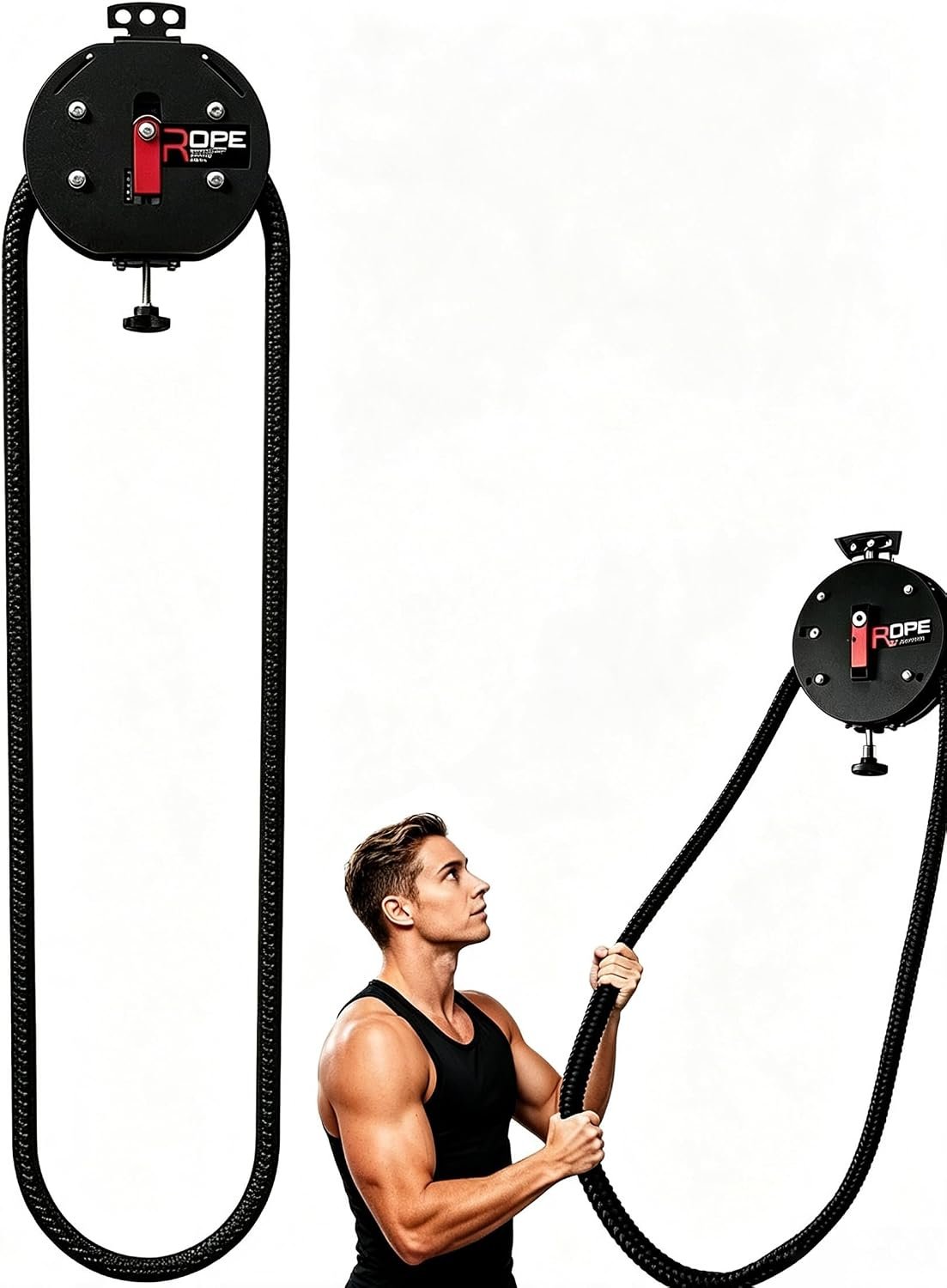 Endless Rope Trainer Machine for Home Gym Portable Rope Pull Pulley System, Upper Body, Portable Suspension Infinite Line Trainer Equipment