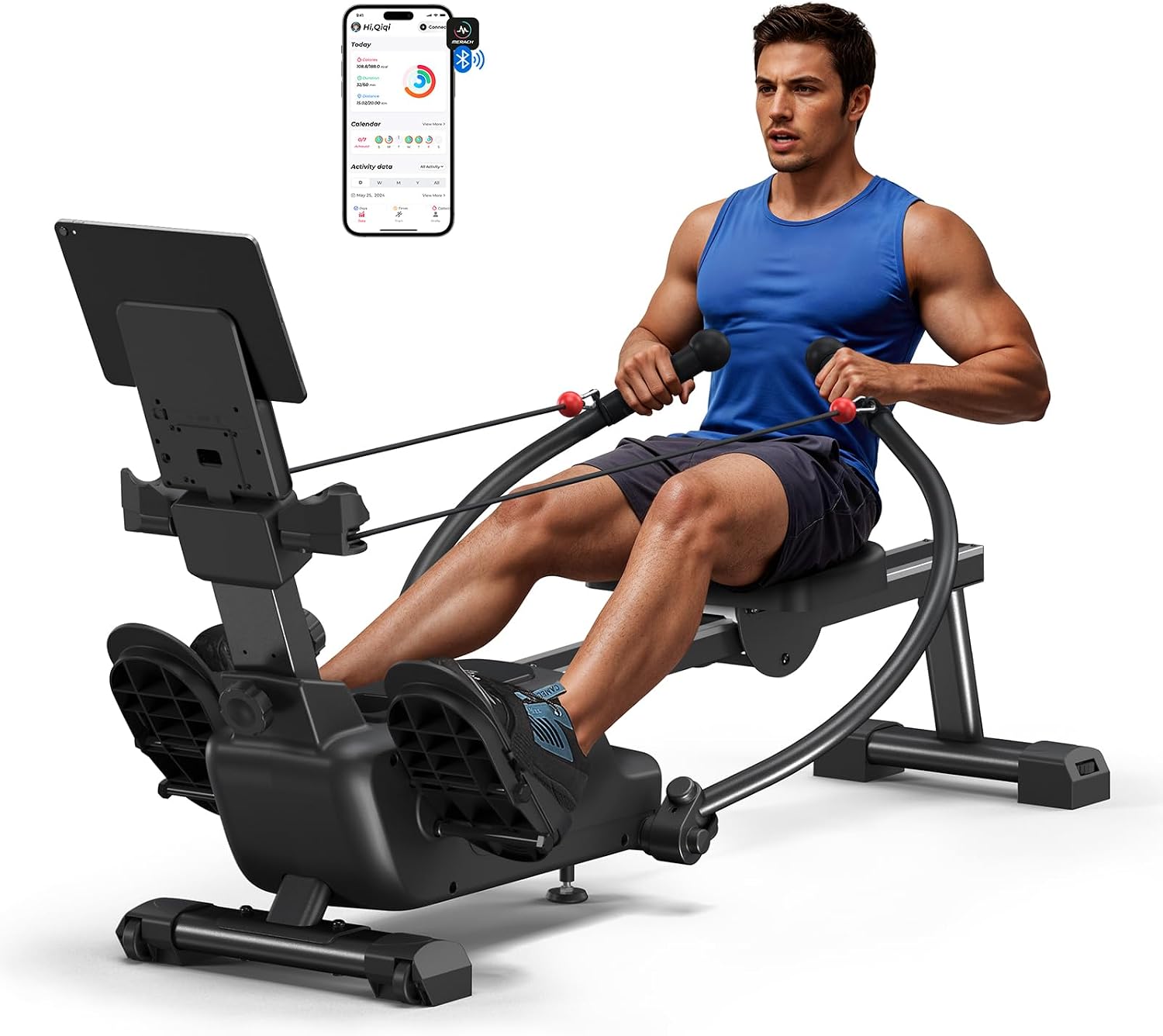 Merach RS3 Scull Rowing Machine for Home, Simulate Real Row, Ergonomic Seat