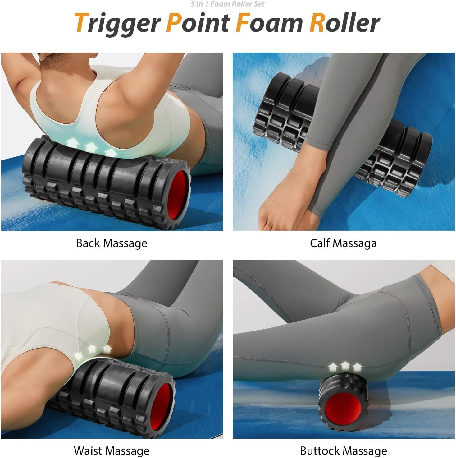 SUBCULTUREPICK 5 in1 Foam Roller Set, Trigger Point Foam Roller Deep Tissue - Image 3