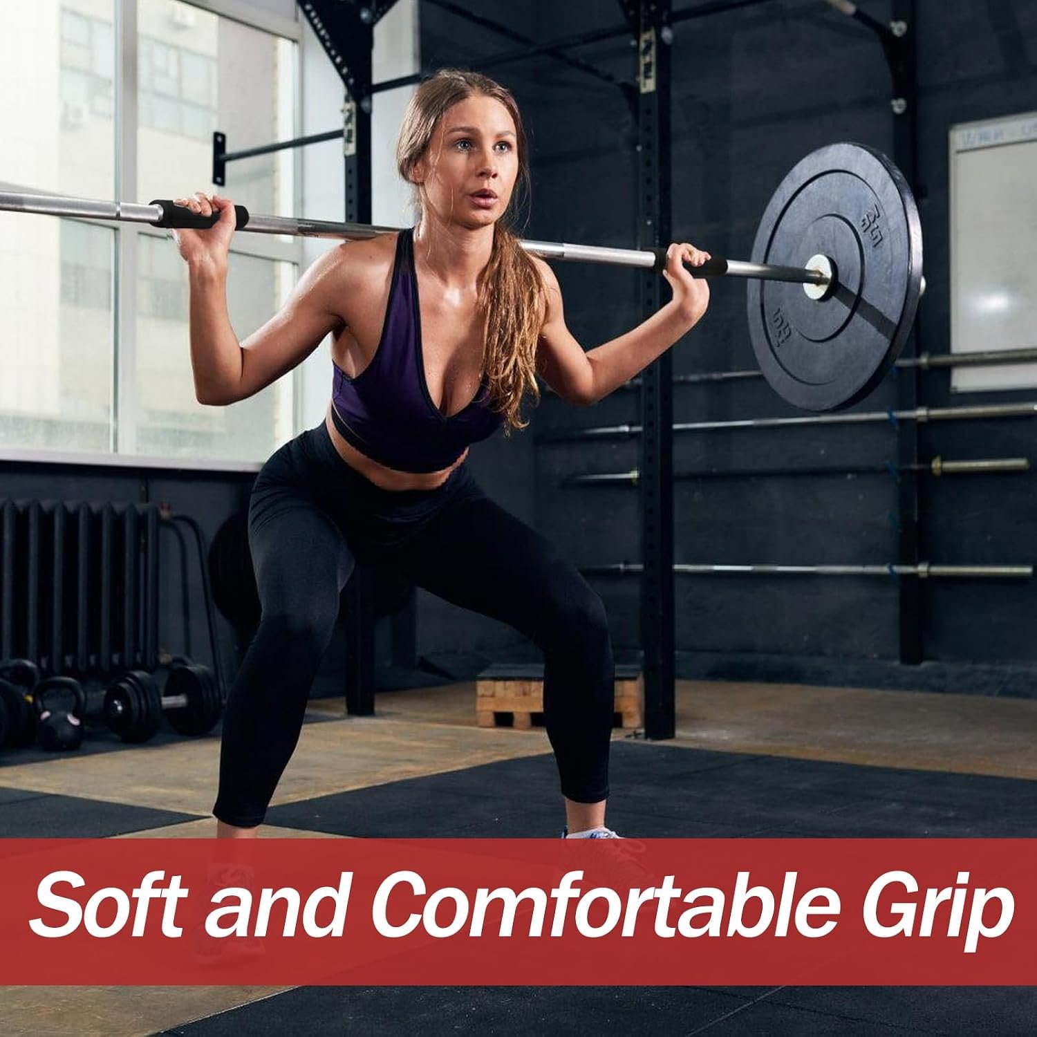 2 Pack Barbell Grips, Thick Anti Slip Padded Gym Grips for Weightlifting, Dumbbell Handle Cushion, Non Slip Bar Wrap Cover for Pull Up, Powerlifting, Strength Training - Image 6