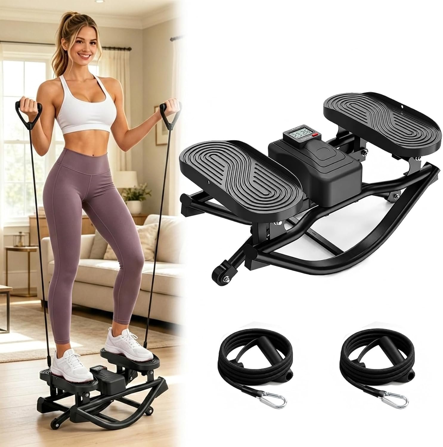 Rock Steppers for Exercise at Home 3D Motion Stair Stepper 350 LBS Capacity