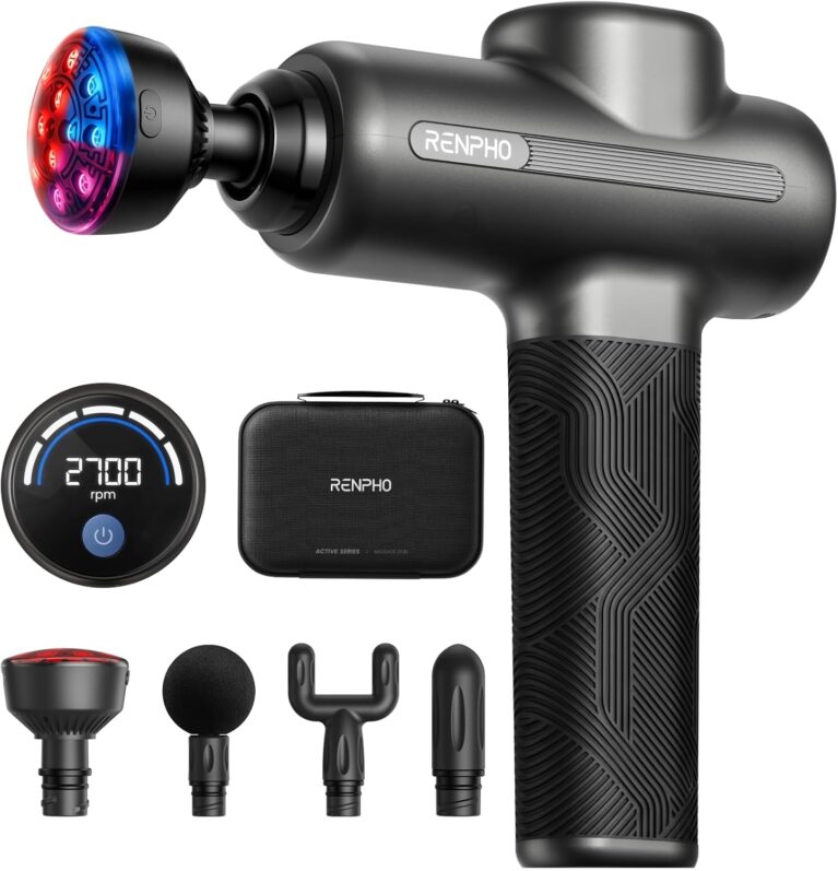 RENPHO Active 2 Red Massage Gun with 850nm Infrared Heating & 3 Light Modes