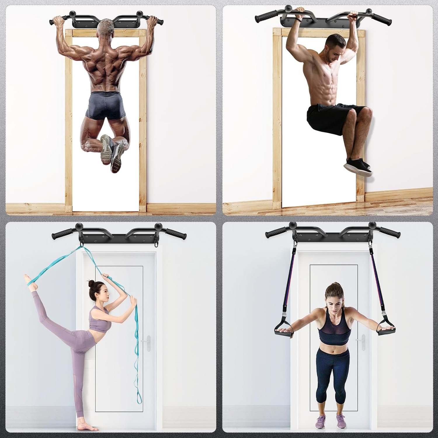 SELEWARE Heavy Duty Welded Pull Up Bar Wall/Joist/Ceiling Mount Chin Up Bar - Image 2