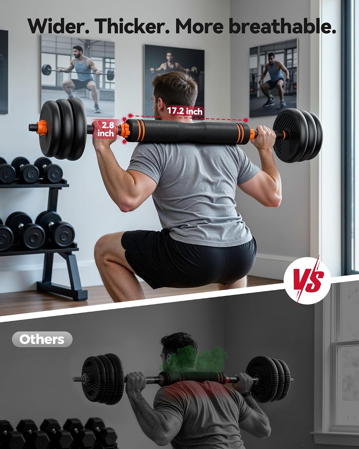 FEIERDUN DS2 Adjustable Dumbbells, 20/30/40/45/70/90lbs Free Weight Set with Connector, 5 in1 Dumbbells Set Used as Barbell, Kettlebells, Push up Stand, Weight Plate, Fitness Exercises for Home Gym Suitable Men/Women - Image 9