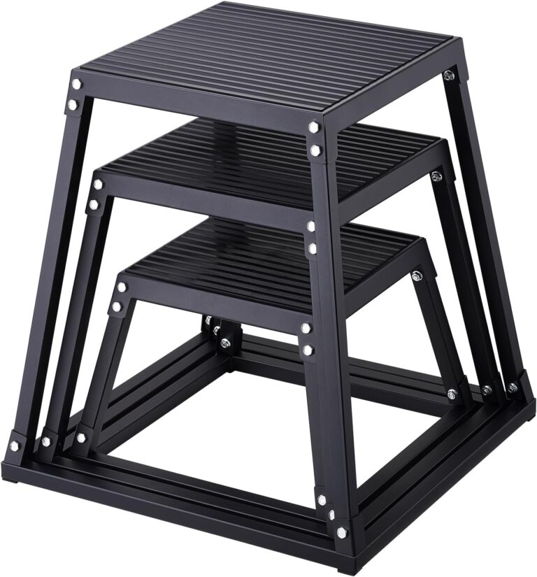 VEVOR Plyometric Jump Box, 18 Inch Plyo Box, Steel Plyometric Platform and Jumping Agility Box, Anti-Slip Fitness Exercise Step Up Box for Home Gym Training, Conditioning Strength Training