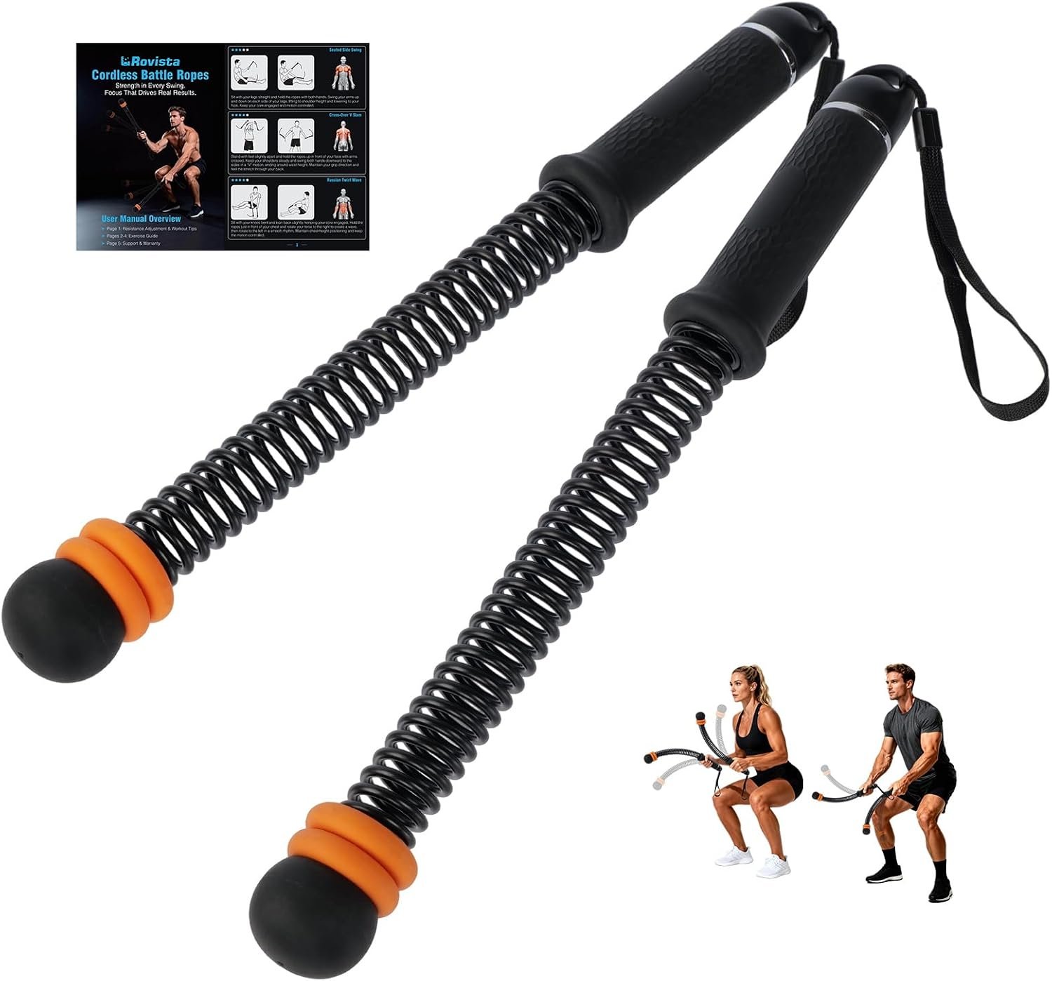 2 PCS Weighted Cordless Battle Rope...