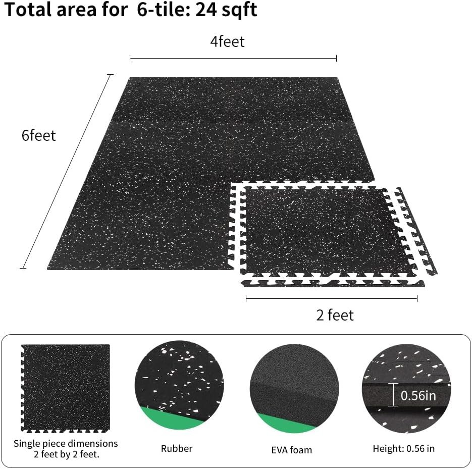 0.56in Thick 24 Sq Ft Gym Flooring ... – 71IEIFlZAkL._AC_SL1000_.jpg