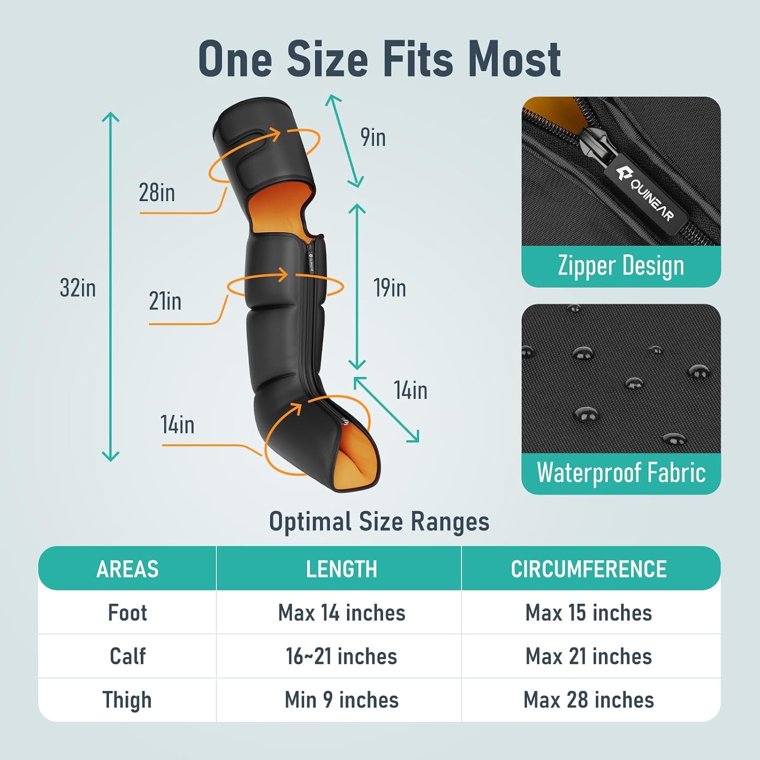 QUINEAR 3-in-1 Leg Compressin Massager with Heat for Pain Relief FSA-HSA - Image 6