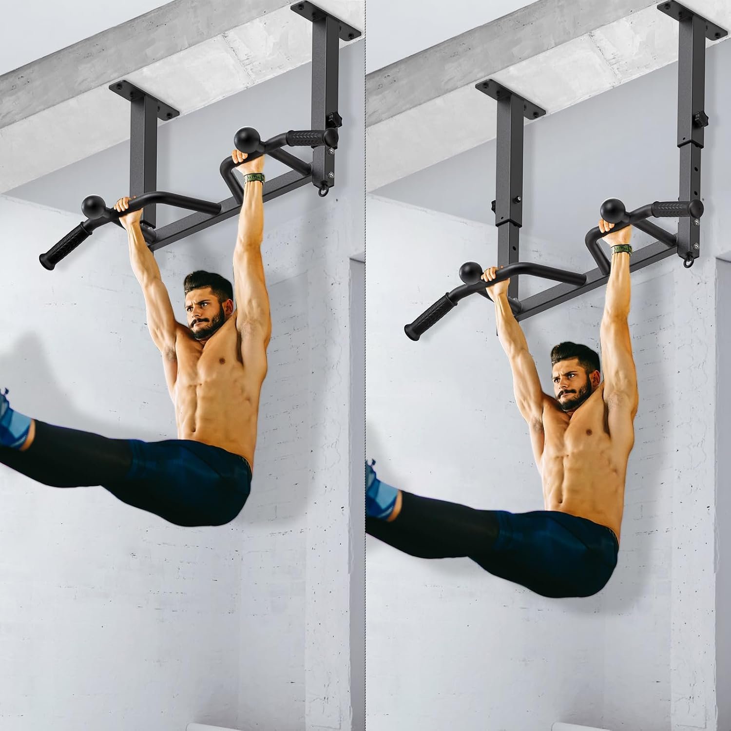 SELEWARE Heavy Duty Welded Pull Up Bar Wall/Joist/Ceiling Mount Chin Up Bar - Image 2