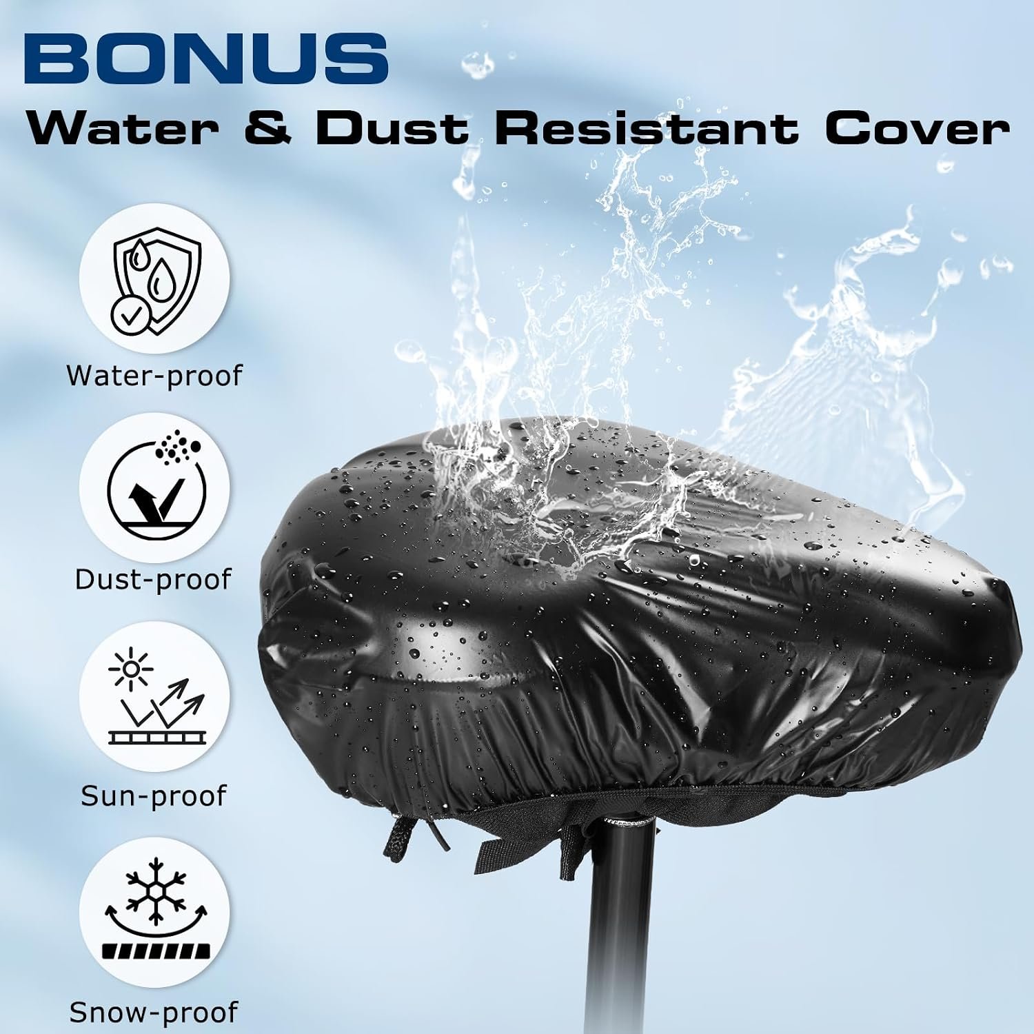Zacro Bike Seat Cushion - Gel Padded Cover for Men Women Comfort, Extra Soft Exercise Bicycle Compatible with Peloton, Stationary or Cruiser Seats - Image 5