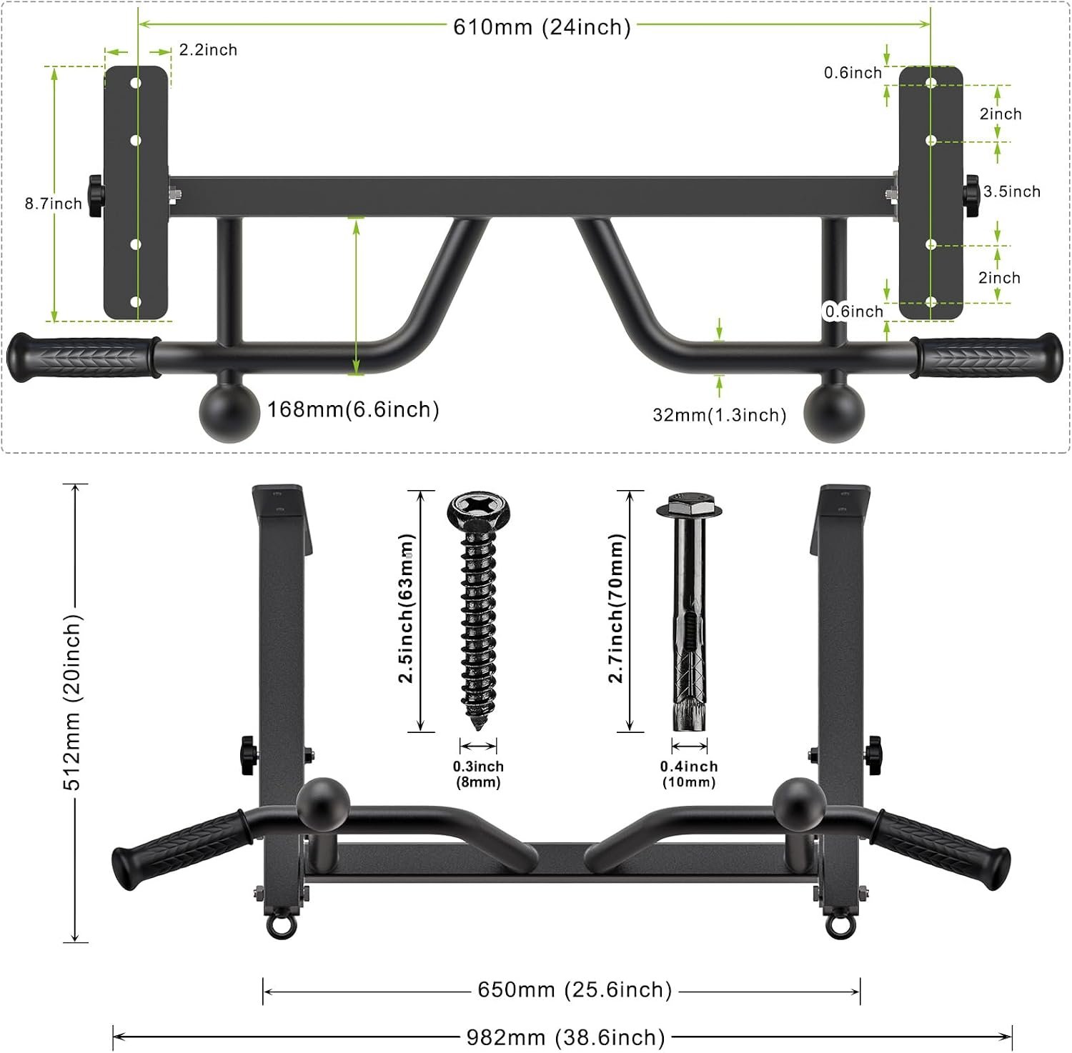 SELEWARE Heavy Duty Welded Pull Up Bar Wall/Joist/Ceiling Mount Chin Up Bar - Image 7