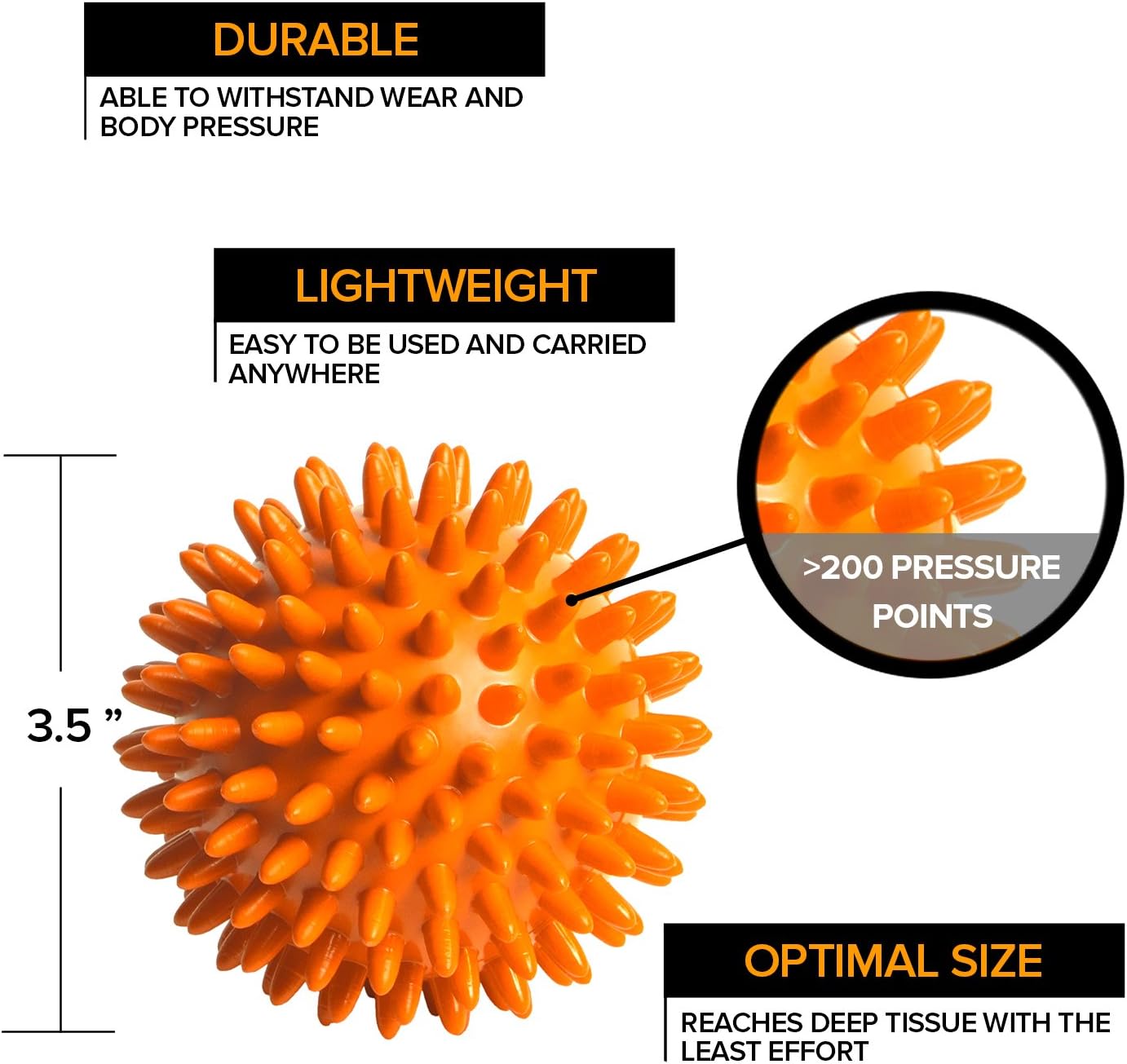 Spiky Massage Balls for Feet, Back, Hands, Muscles - Firm, Medium and Soft Spiked Massager Rollers for Plantar Fasciitis, Exercise, Neuro-Balance, Physical Therapy, 3-inch - Image 7