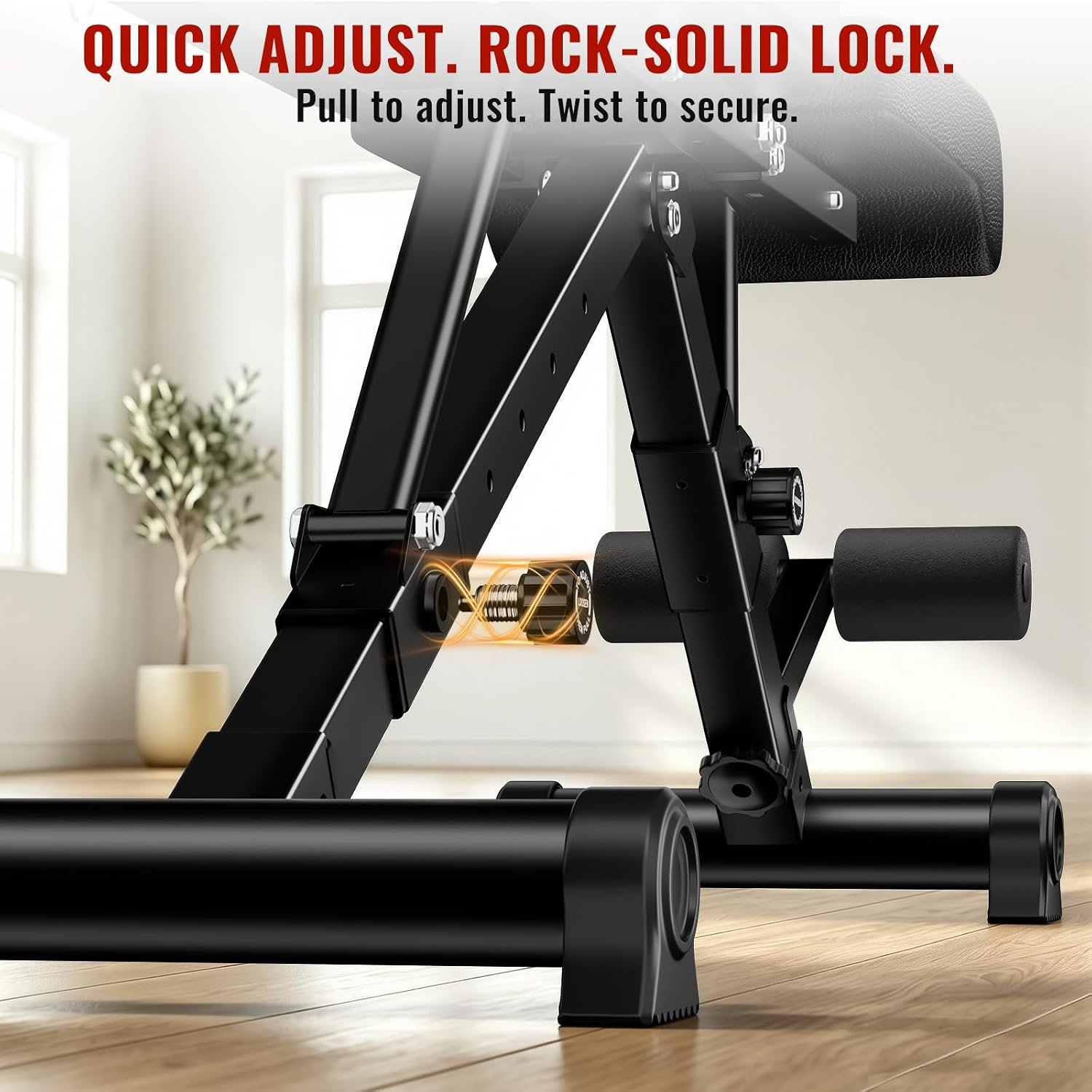 HEROGIFT Adjustable Weight Bench, 600 LB Capacity with Headrest - Image 4