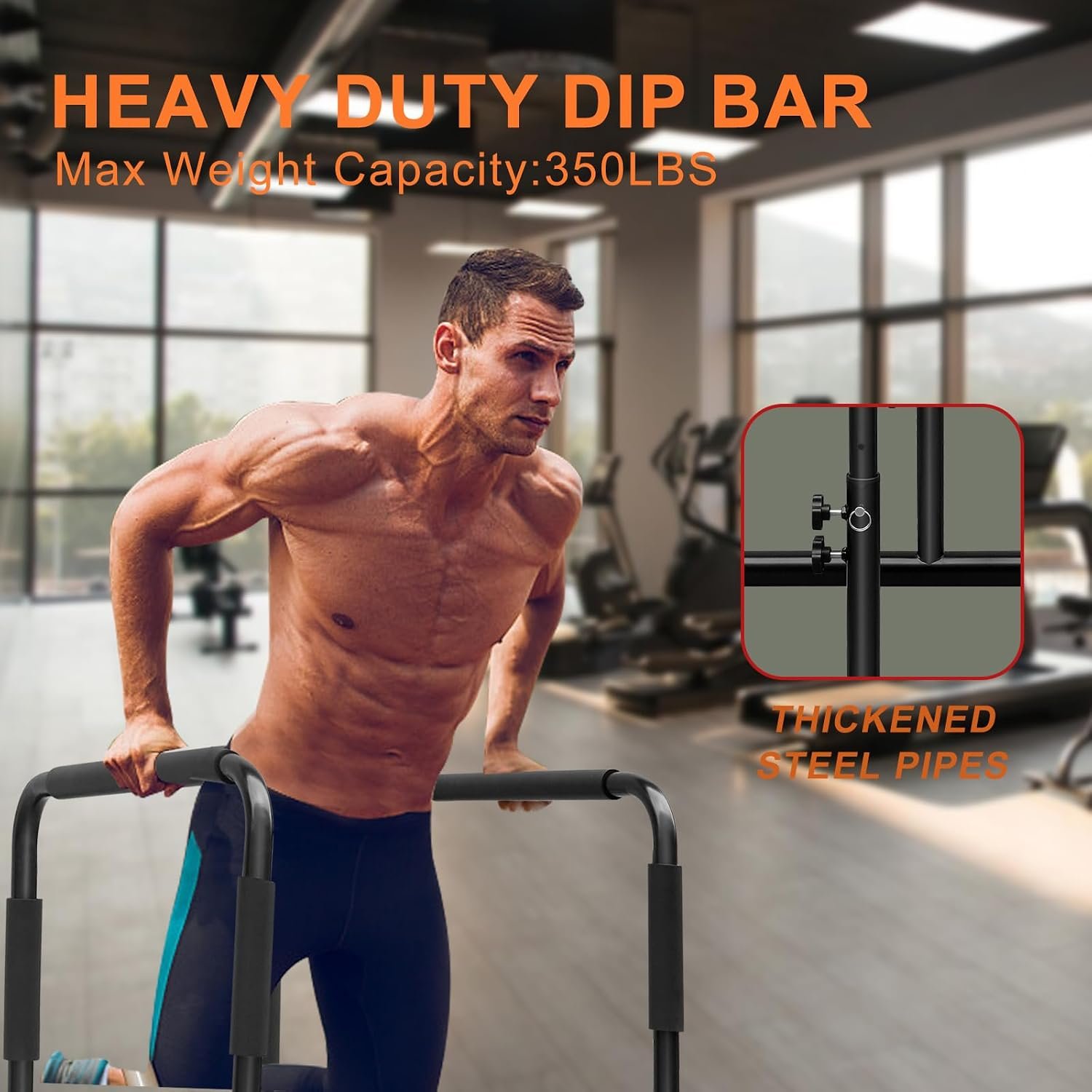 Dip Bar Adjustable Dip Stand Station for Home Fitness Workout Calisthenics Exercise Pull Up Stand Portable Parallel Bar - Image 4