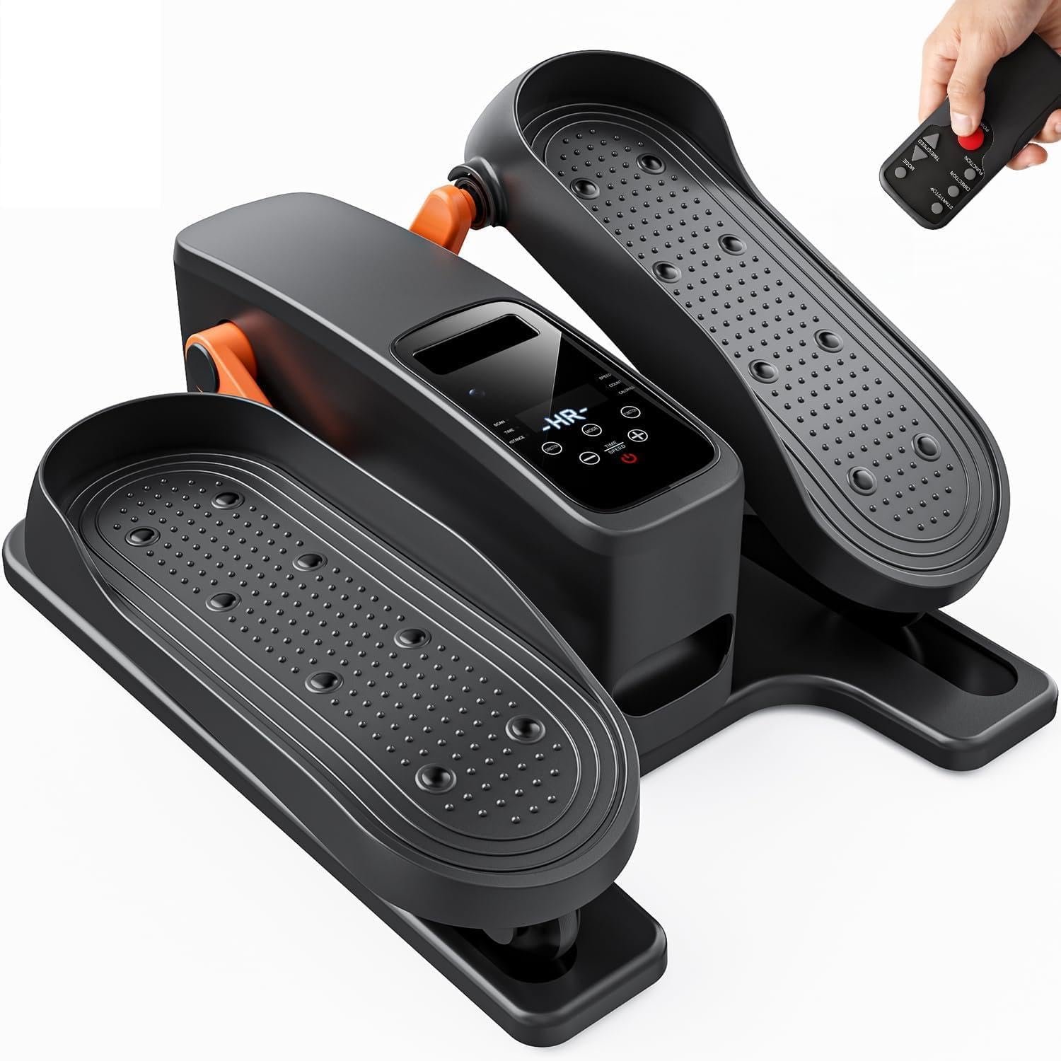 Under Desk Elliptical Machine, Quiet Seated Pedal Exerciser for Senior, Elliptical Exercise Machine Leg Exerciser for Home Office with Monitor, Remote and 12 Adjustable Speeds