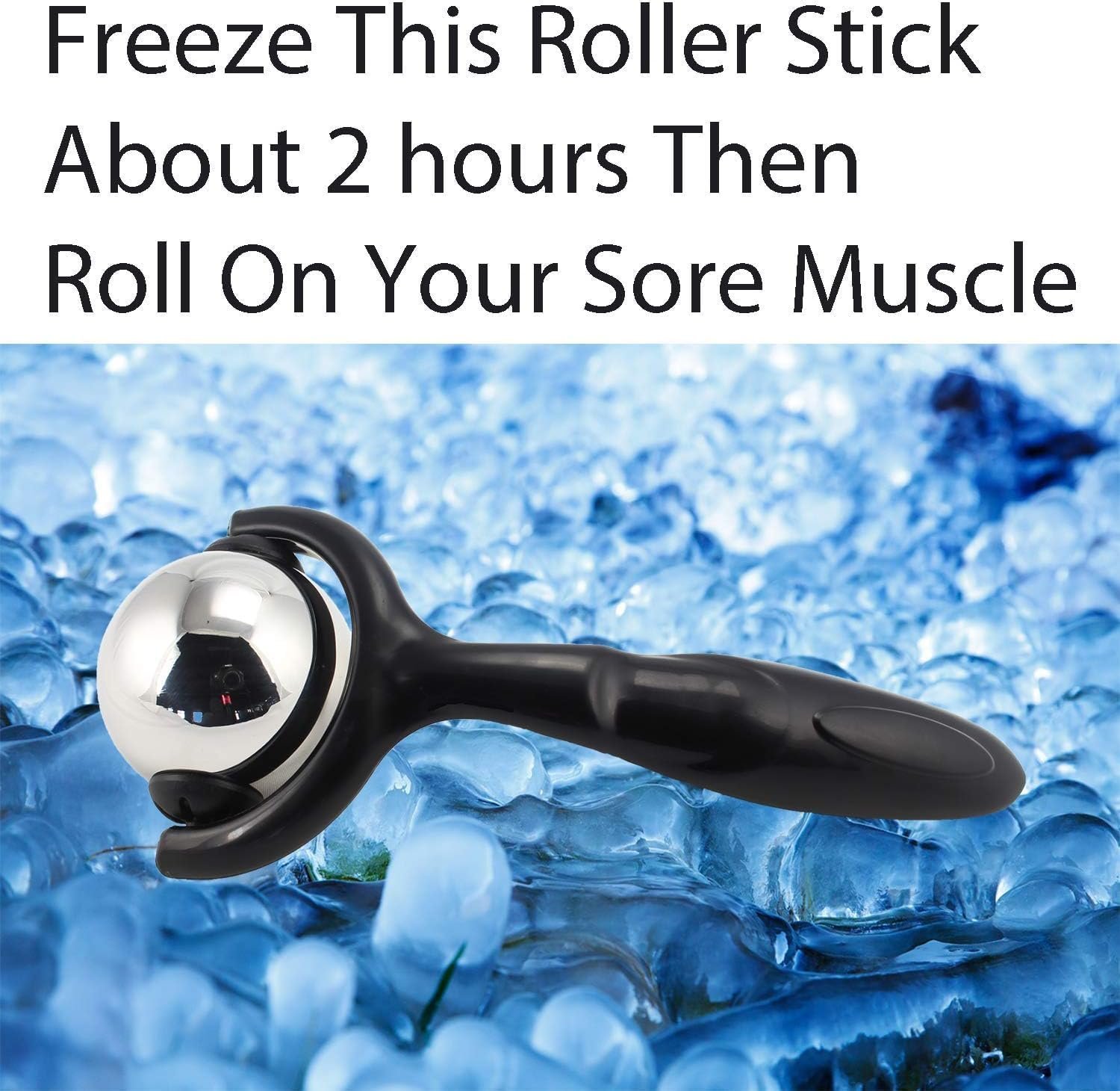 Vinyl Quote Me Roller Massage Ball - Ergonomic Handle Cold Warm Compression Temperature Keeper Stainless Steel Muscle Pain Relief Body Neck Shoulder Back Leg Calf Therapy Ice Heat Stick - Image 3