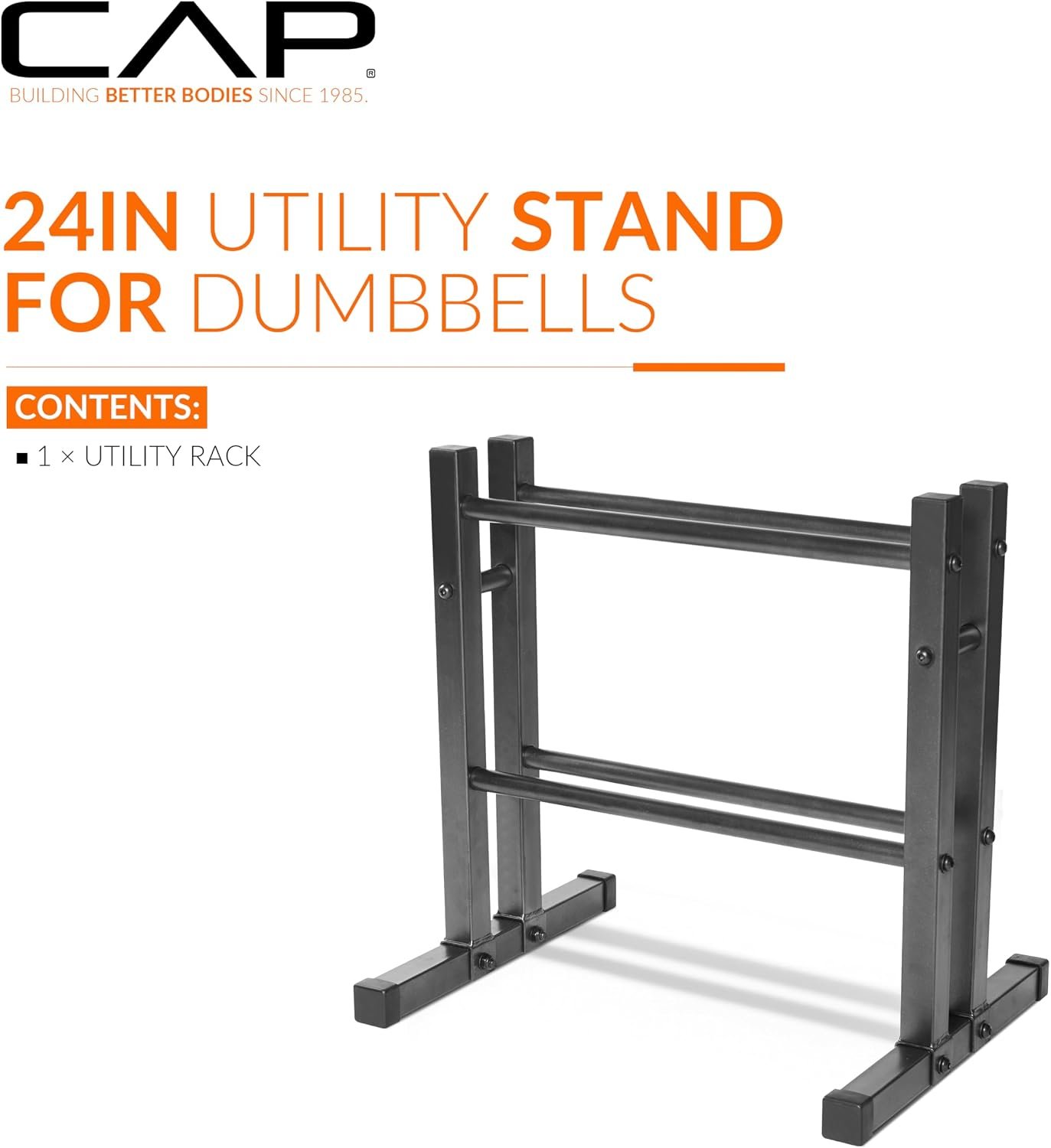 CAP Barbell 24" Dumbbell and Kettlebell Rack – Compact Weight Storage for Home Gym, Holds Dumbbells, Kettlebells & Medicine Balls - Image 2