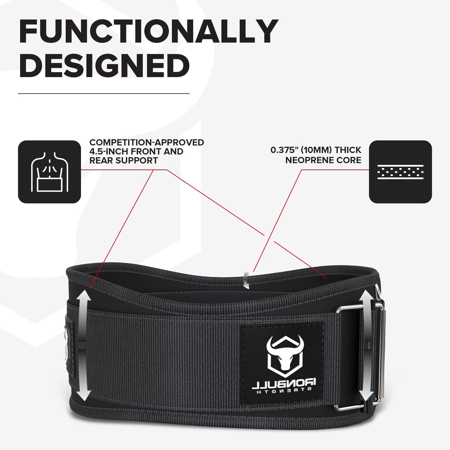 Weight Lifting Belt for Men and Women - Great for Squats, Deadlift, Lunge, Exercises and Training - Best for Olympic, Cross-Training and Bodybuilding Workout - Image 2