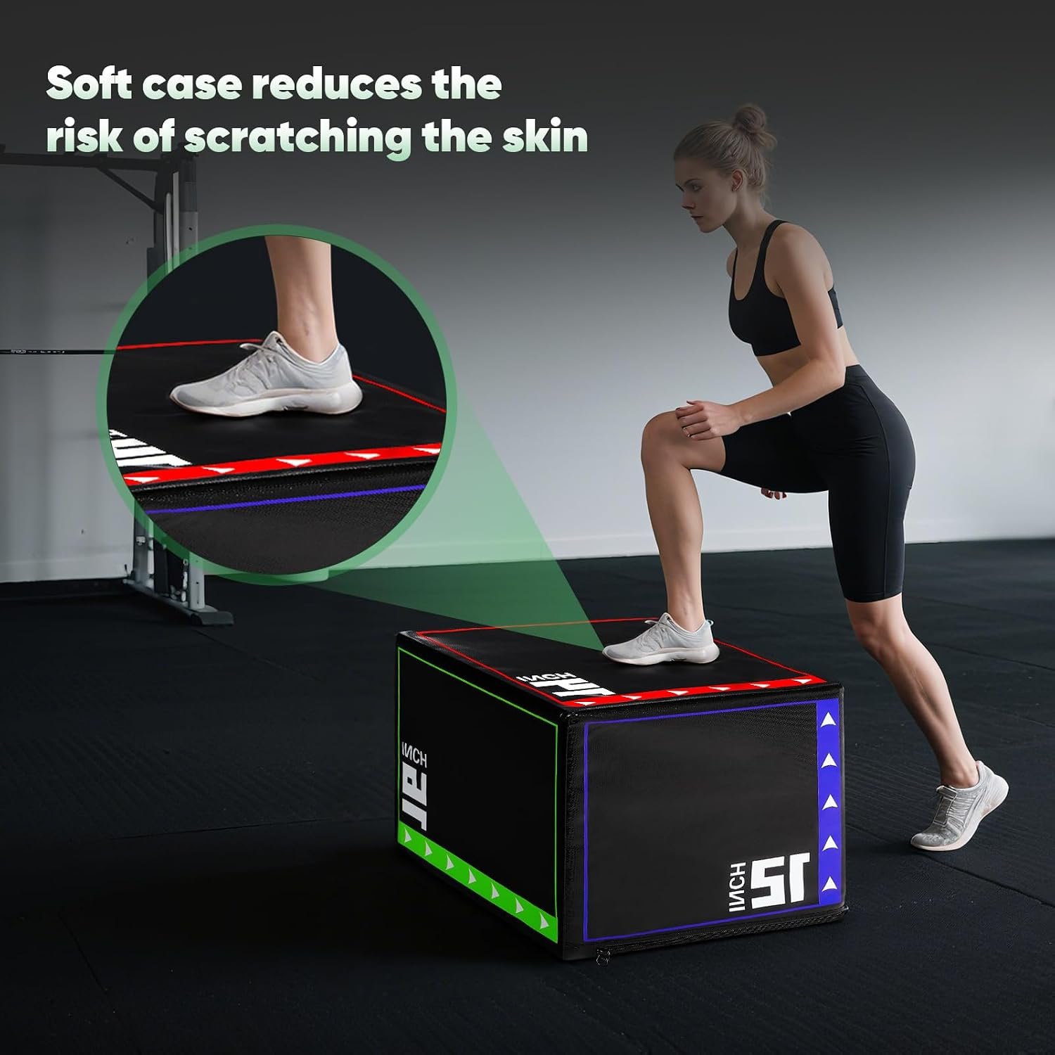FAHKNS 3 in 1 Plyometric Jump Box,Heavy Duty High Density Foam Plyo Box,Non-Slip & Easy-to-Clean PVC Leather Cover for Home Gym, Agility Exercise, Fitness Training - Image 6