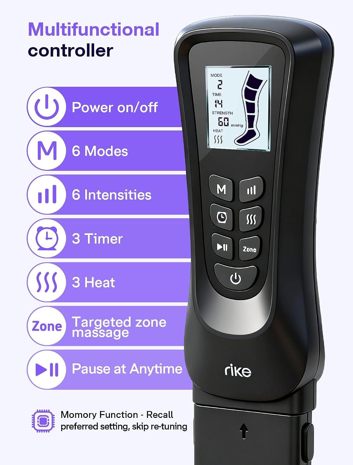 RIKE Leg Compression Massager with Heat for Circulation and Pain Relief FSA - Image 3