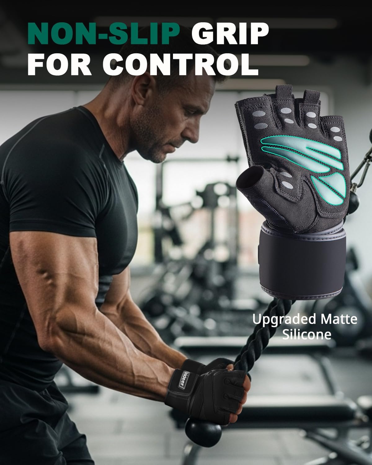Trideer Weight Lifting Gloves for Men, Workout Gloves with Wrist Support - Image 4