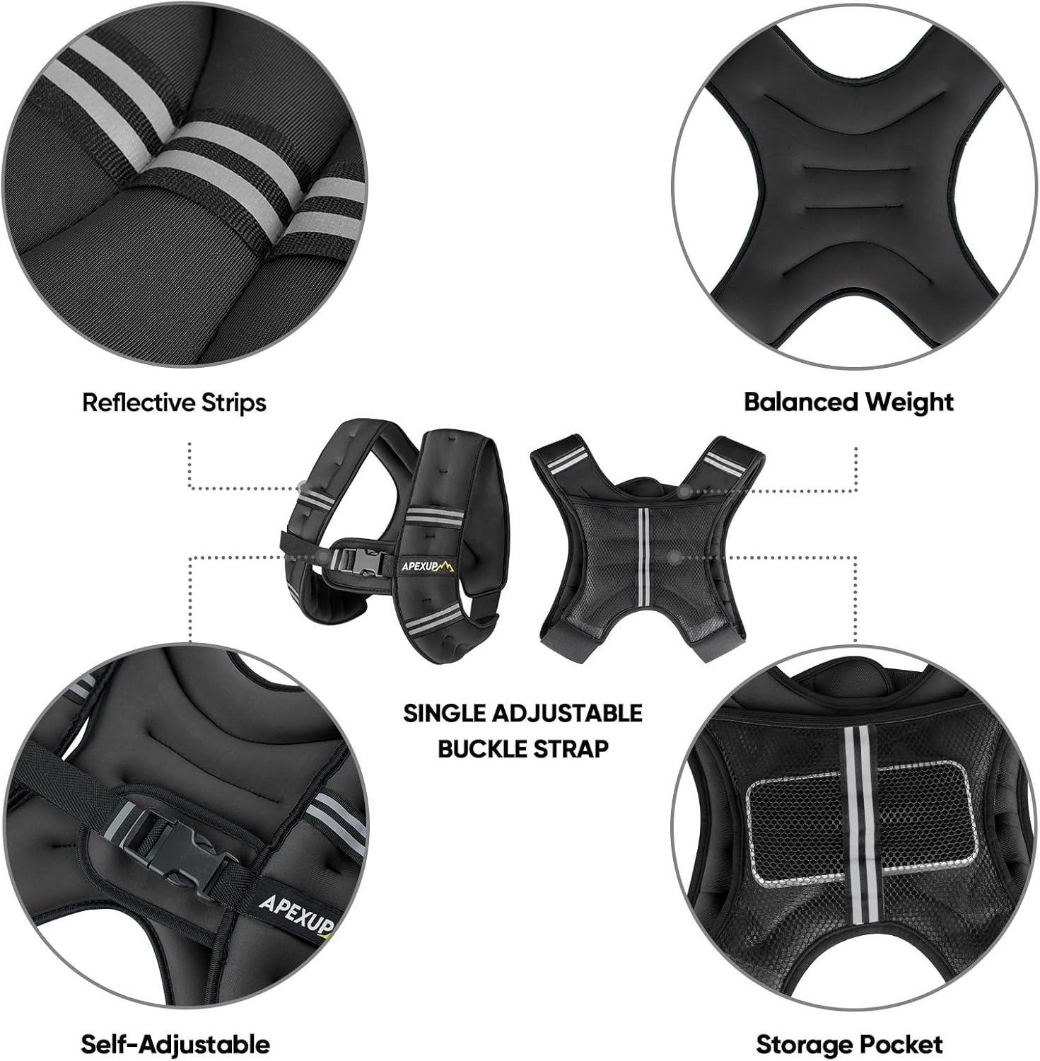 APEXUP Weighted Vest Men Women, Weight Vest for Women Workout Equipment for Strength Training Running - Image 4