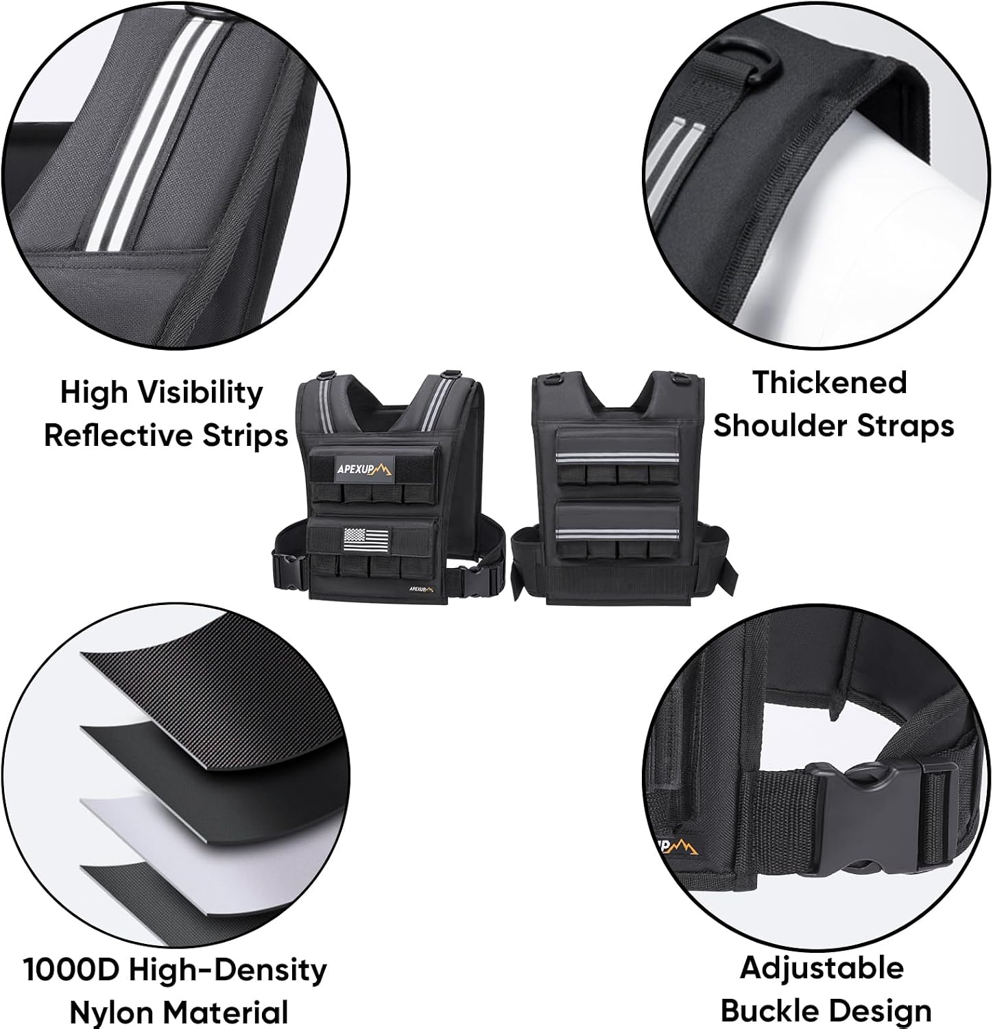 APEXUP Weighted Vest Men, Adjustable Weight Vest for Running - Image 5