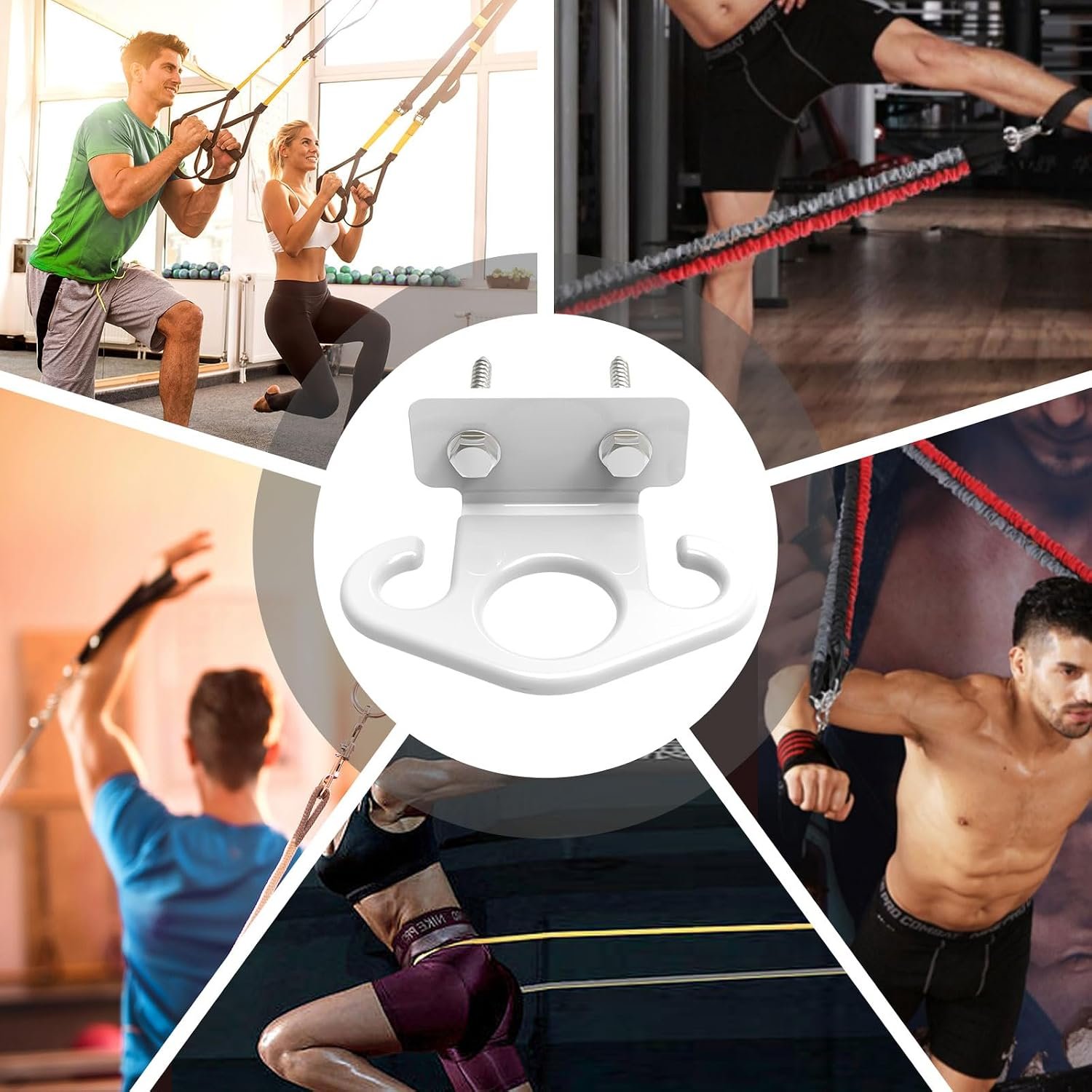 Resistance Band Wall Anchor Set,No Weld Wall Mount for Exercise Bands & Suspension Straps Resistance Band Wall Mount System Compact Strength Training Kit for Home Gym Workouts & Physical Therapy - Image 8