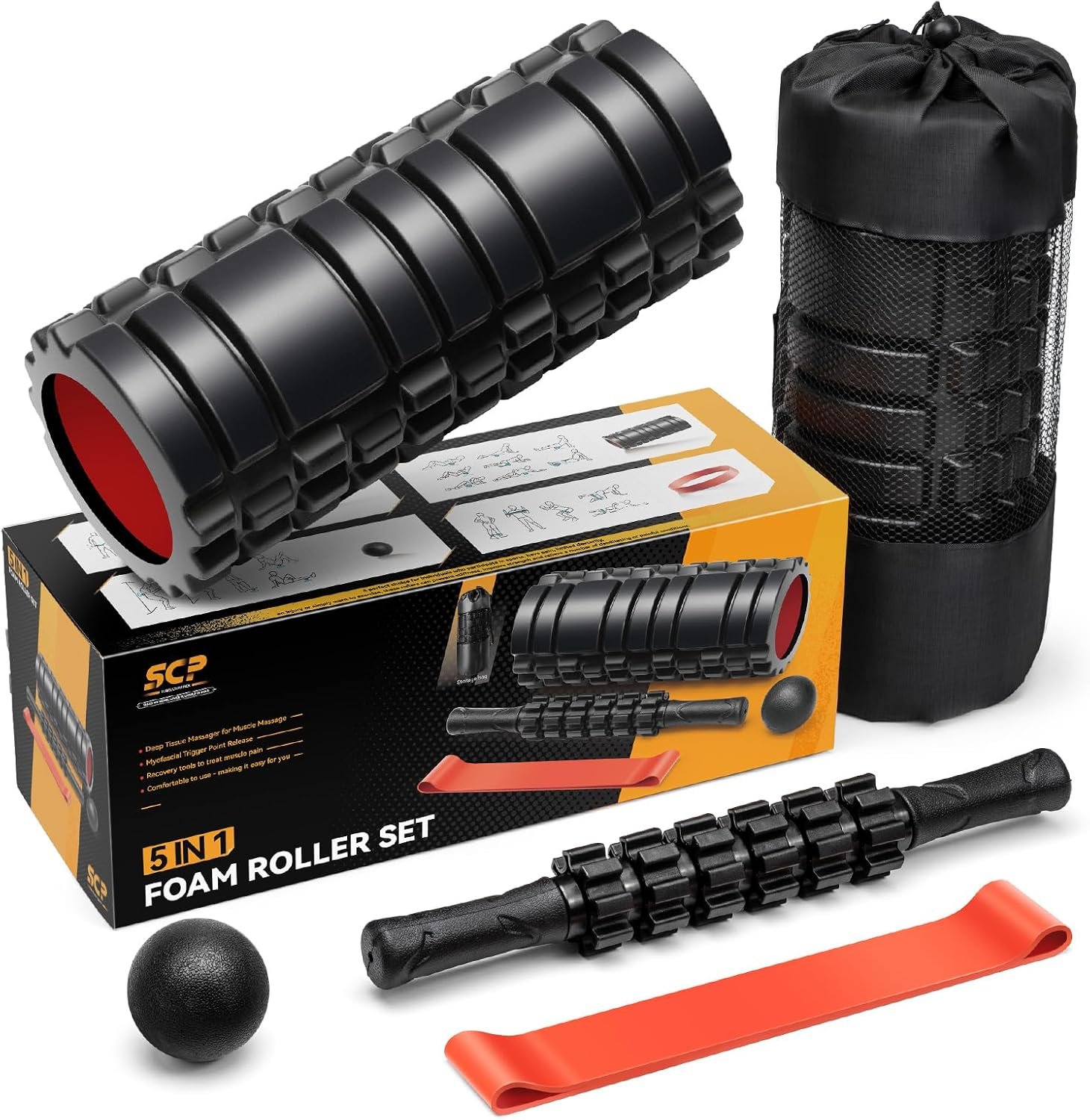 SUBCULTUREPICK 5 in1 Foam Roller Set, Trigger Point Foam Roller Deep Tissue - Image 9