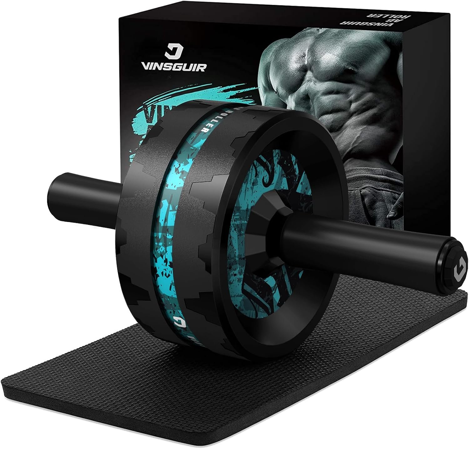 Ab Roller Wheel for Home Gym, Abs & Core Strength Workout with Knee Pad Set