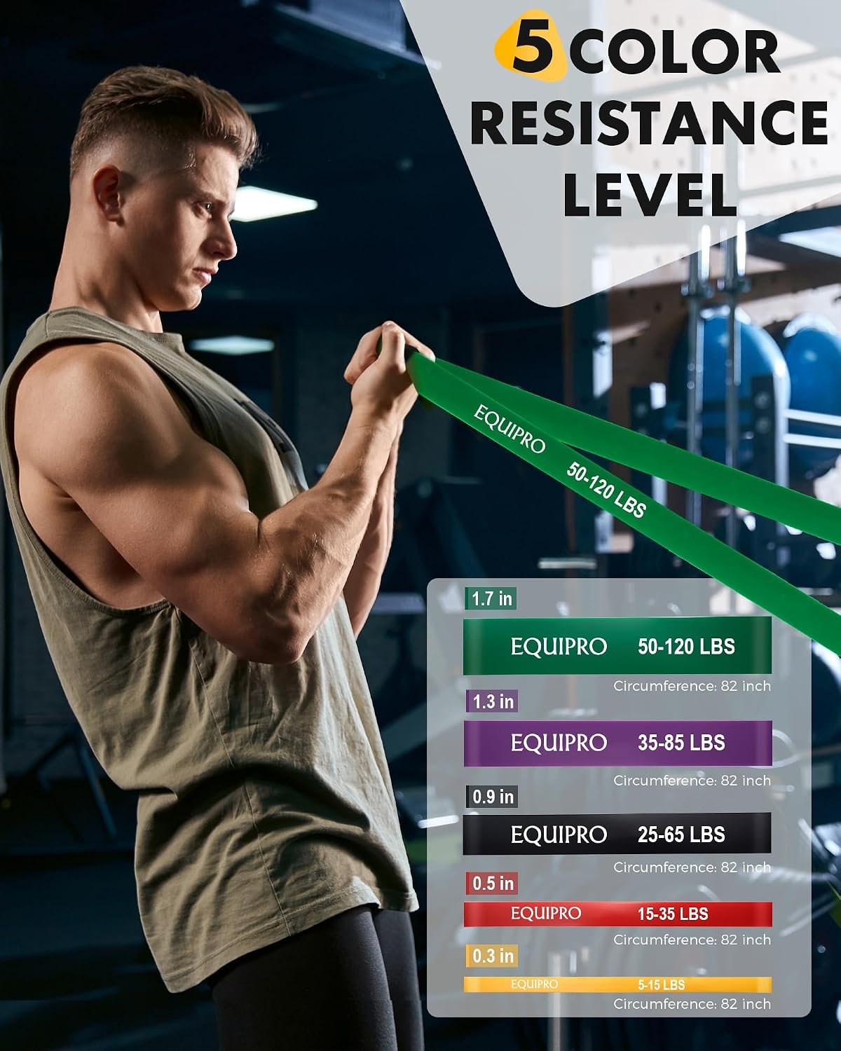 Equipro Resistance Bands, Exercise Bands, Resistance Bands for Working Out with Handles and Door Anchor, Workout Bands for Men Women with Protective Sleeve for Fitness Weights Work Out at Home - Image 2