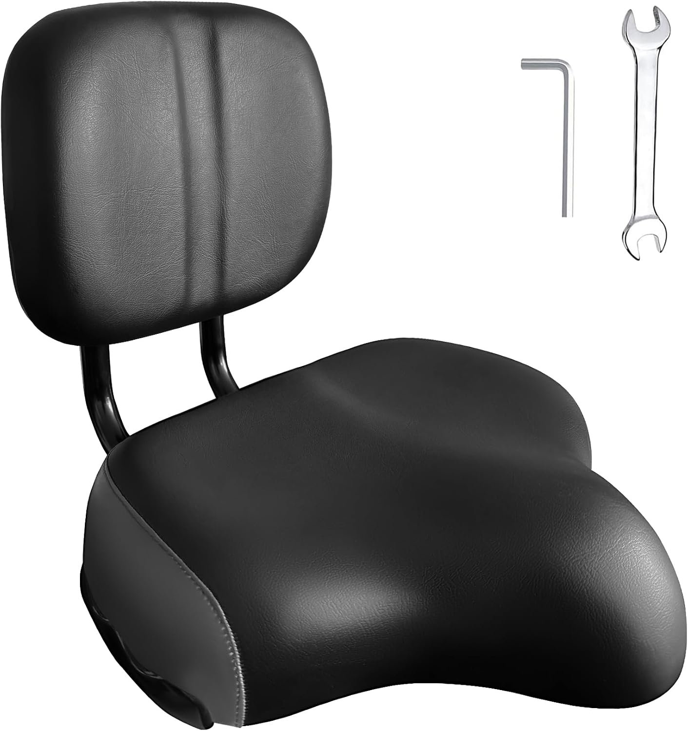 Bike Seat with Backrest Oversized Comfortable Bicycle Saddle Seat