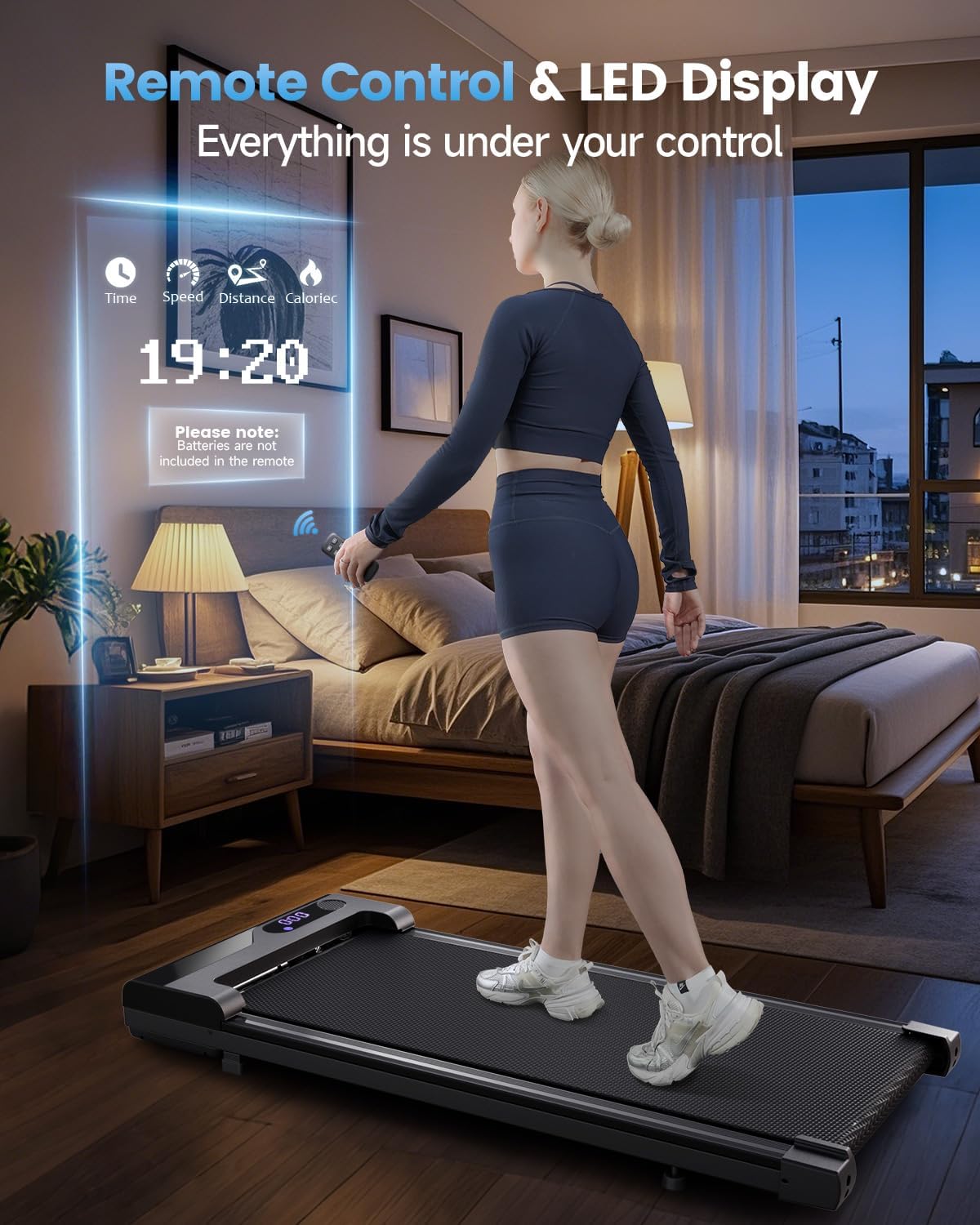 Walking Pad Treadmill for Home - Under Desk Treadmills Portable Mini Compact Walk Pads for Small Spaces Office Indoor Apartment Floor Flat Running Machine with Remote Quiet Lightweight - Image 3