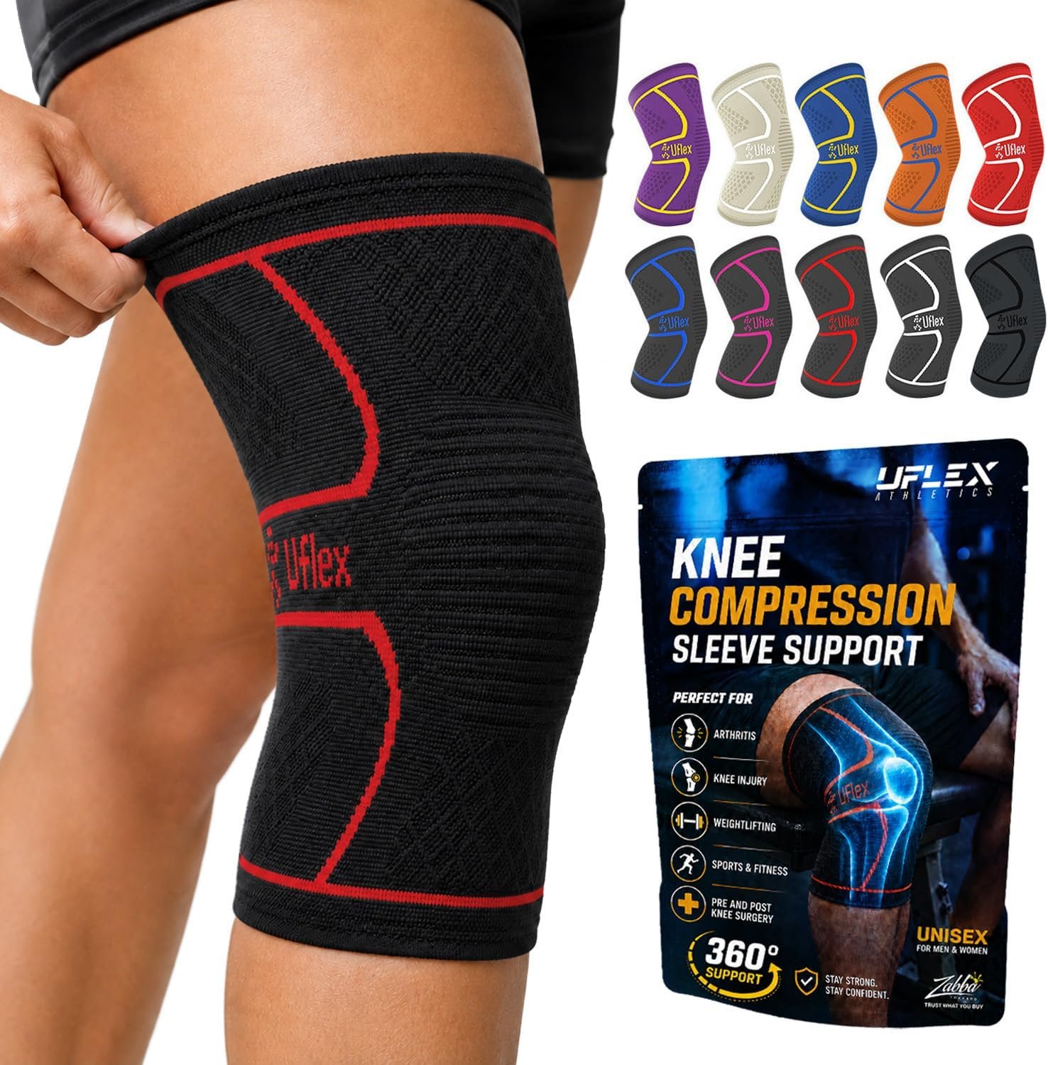 UFlex Athletics Knee Brace Sleeve Men & Women