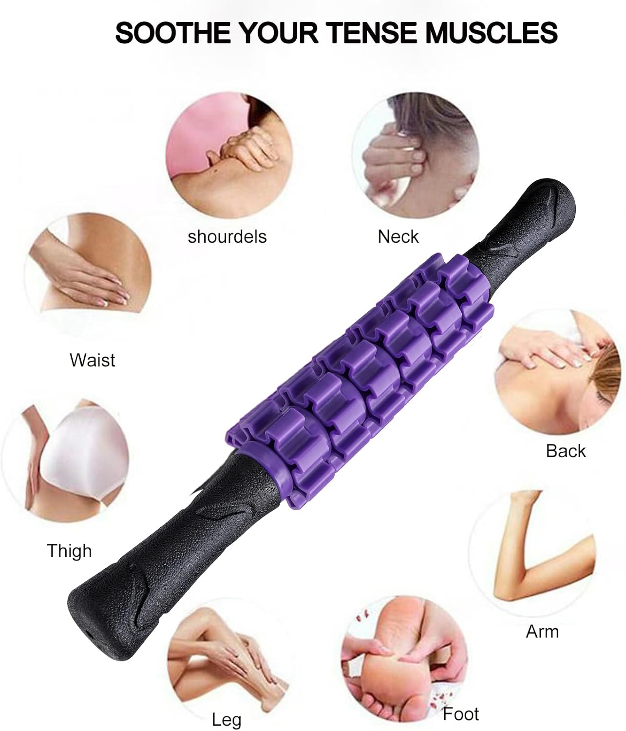 Muscle Roller Stick Massager for Leg & Body, Lymphatic Body Roller Liposuction Massager Stick Relief Sore Muscle Tightness for Athletes, Yoga, Physical Therapy Liposuction - Image 3