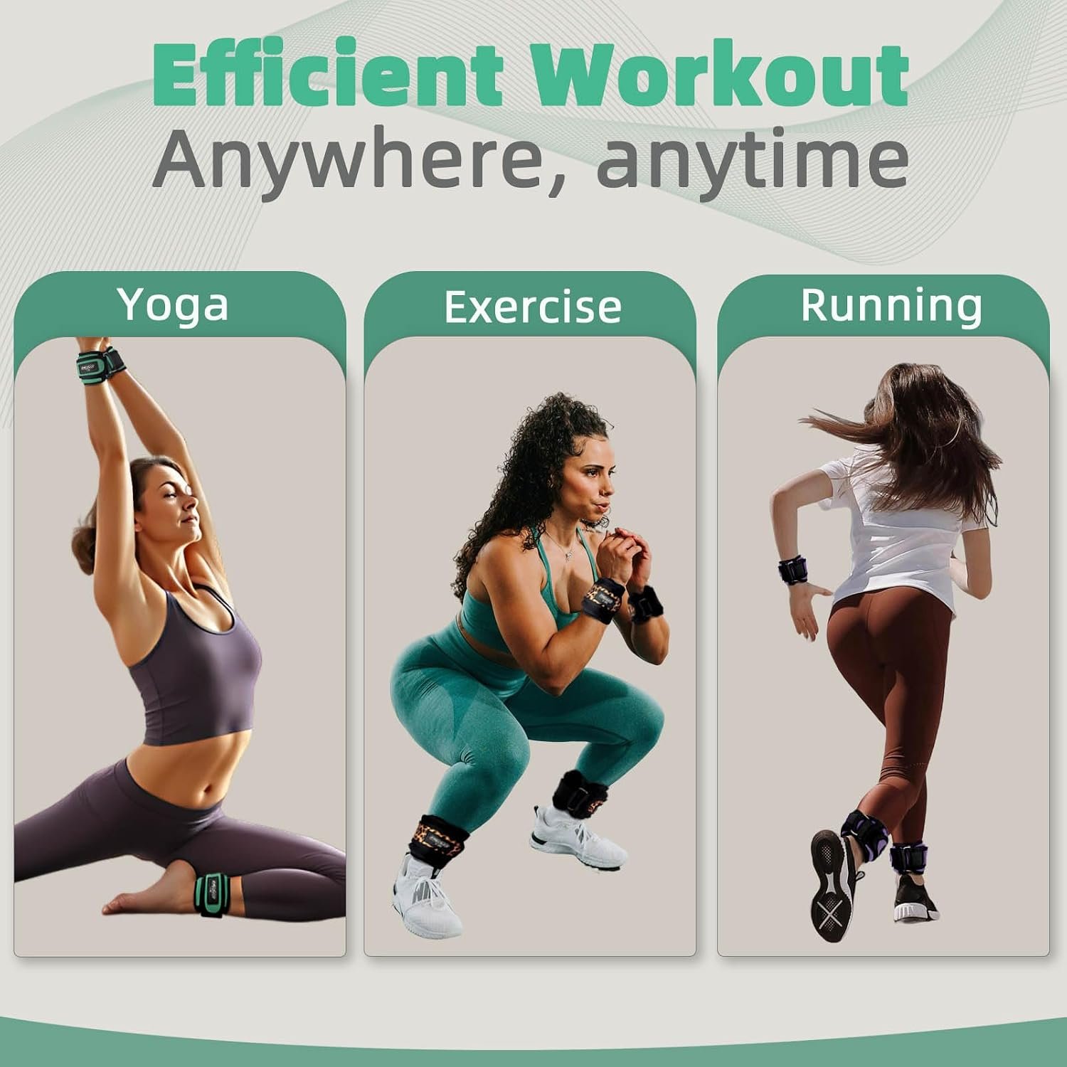 Frelaxy Ankle Wrist Weights for Women Men Kids, Comfy& Adjustable Leg Arm Weights Set for Walking, Gym, Yoga, Pilates, Dance, Cardio & Strength Training 1lb 2lbs 3lbs 1 Pair - Image 7